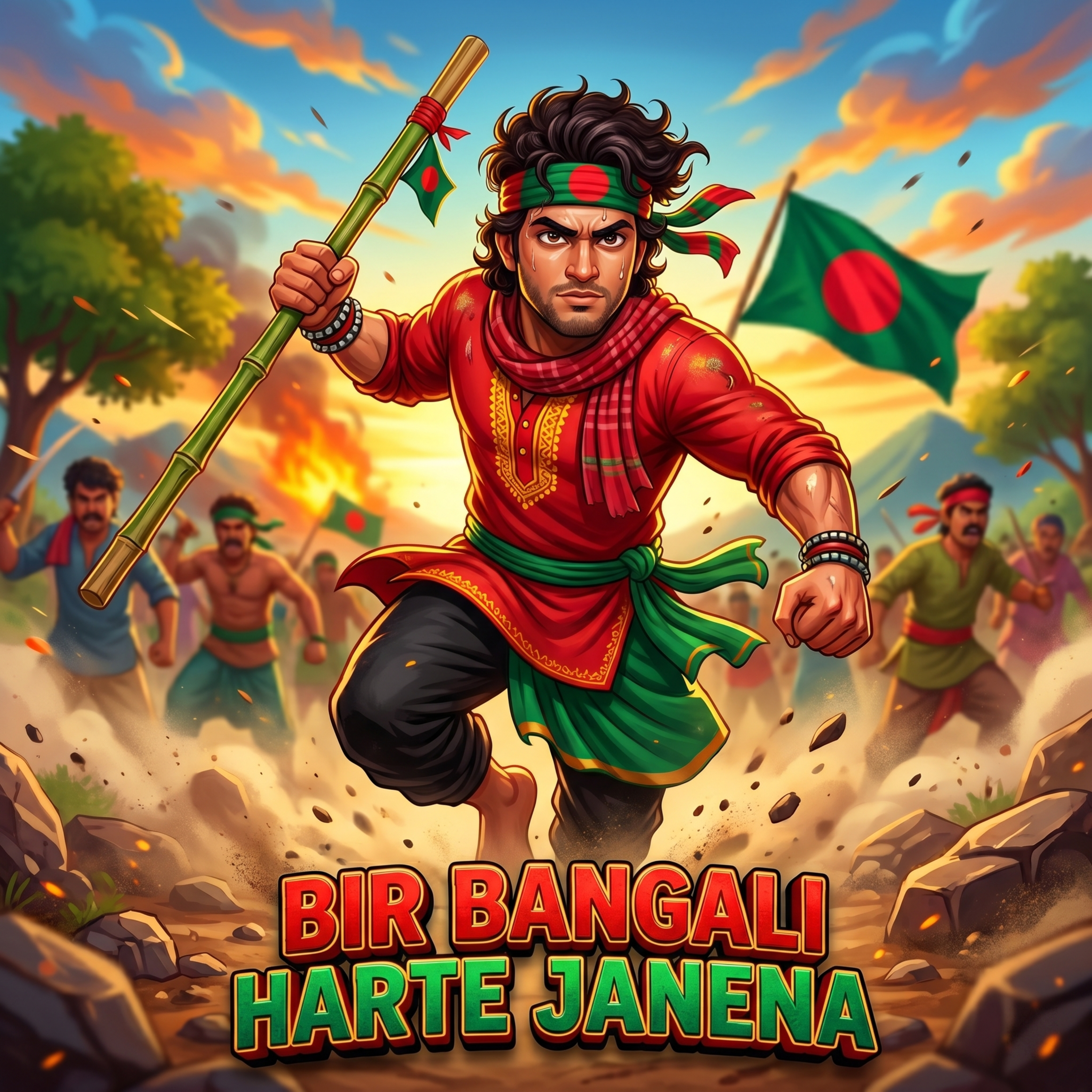 বীর বাঙ্গালি হারতে জানেনা ২৬ মার্চ ১৬ ডিসেম্বর Bir Bangali Harte Janena by Mubin TusHar cover art