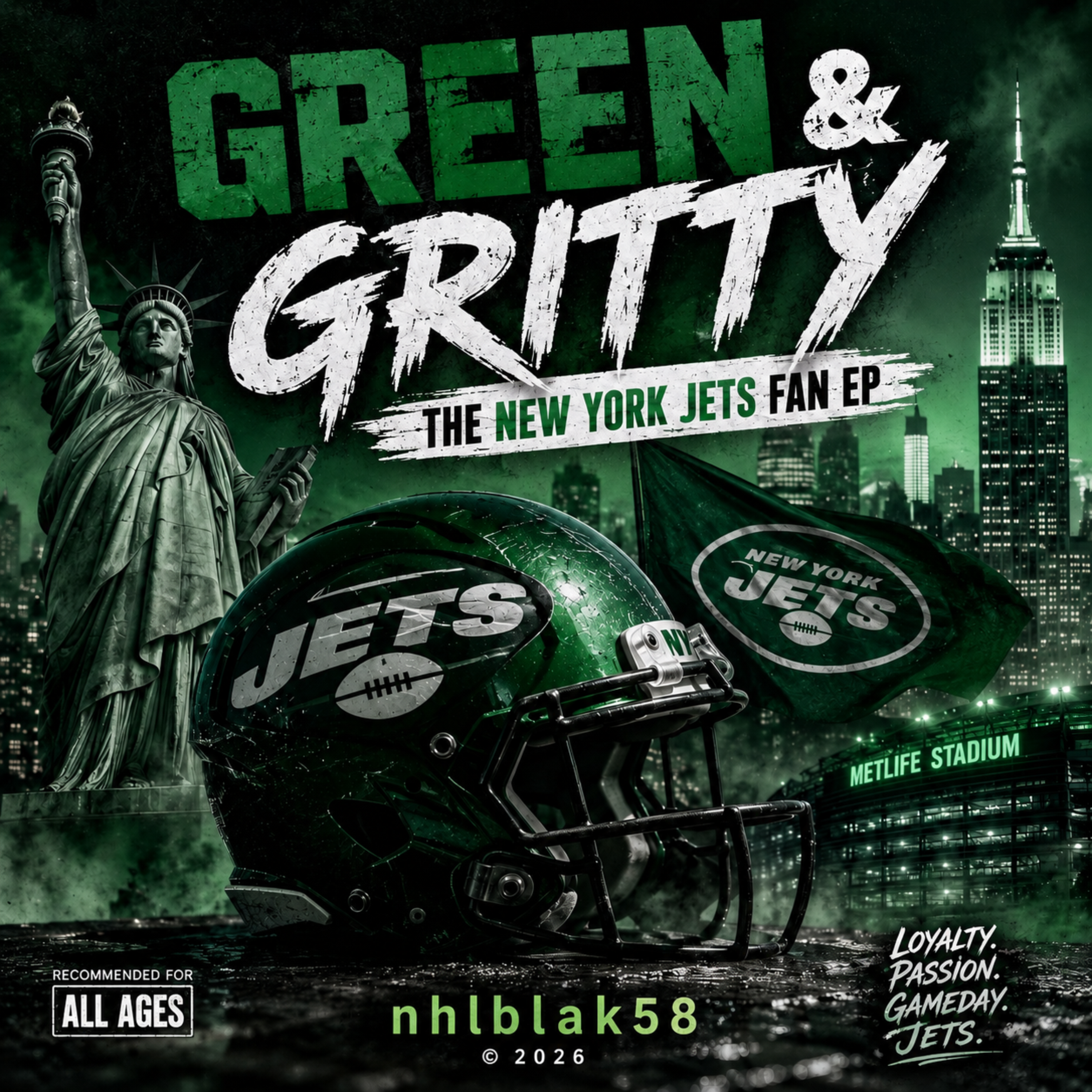 Green & Gritty: A New York Jets Fan by nhlblak58 @RISE UP Media cover art