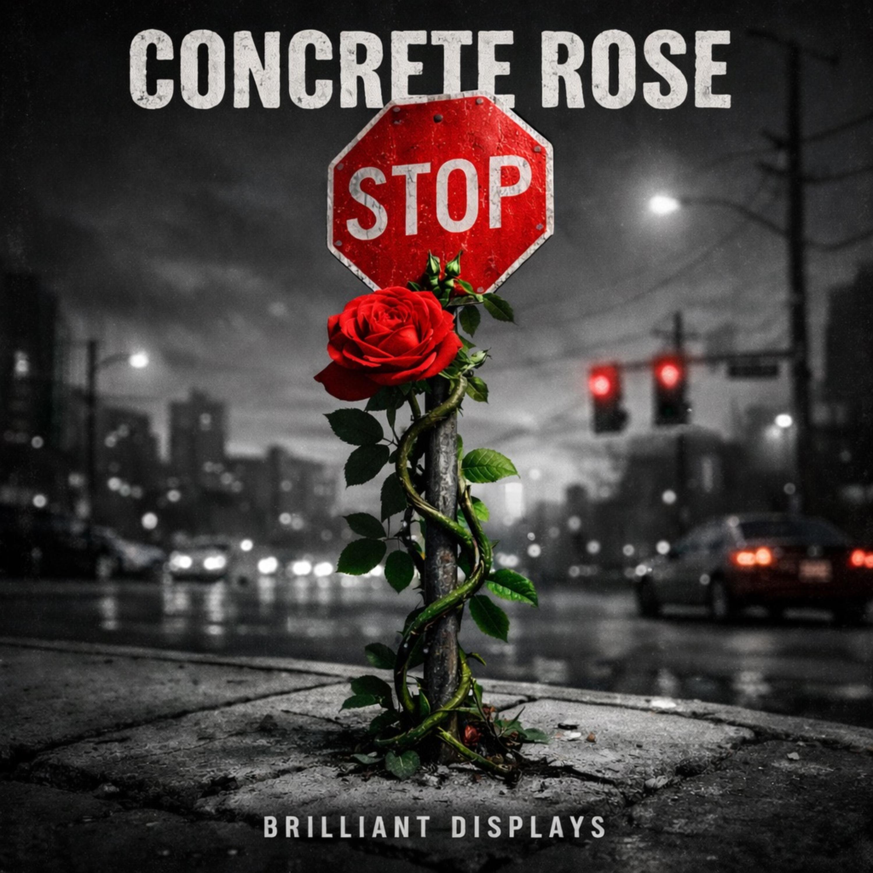 Concrete rose artwork