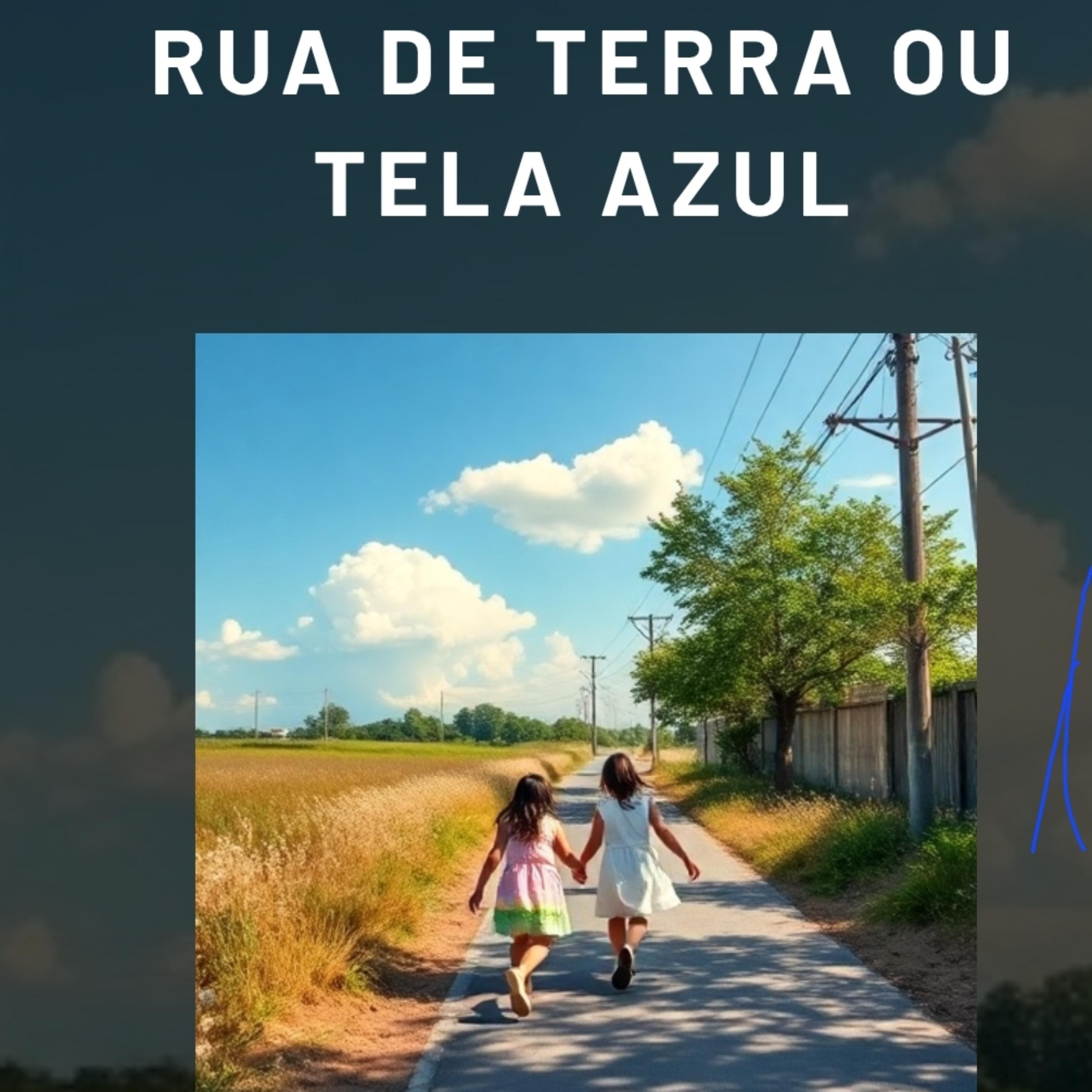 Rua de terra e tela azul artwork