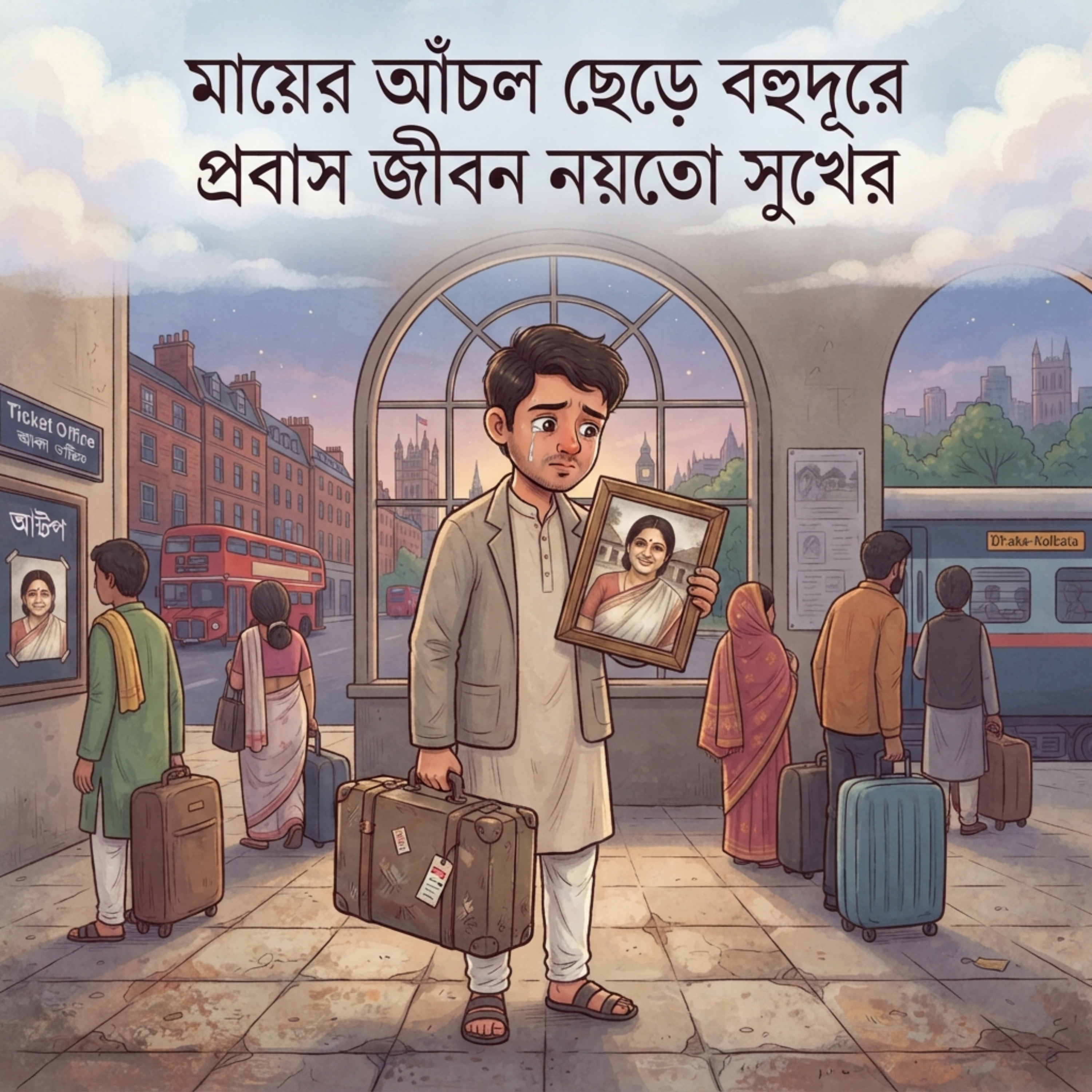 মায়ের আঁচল ছেড়ে বহুদূরে প্রবাস জীবন নয়তো সুখের (Mayer Achol Chere Bohudure Probas Jibon Noyto Sukher) by Mubin TusHar cover art