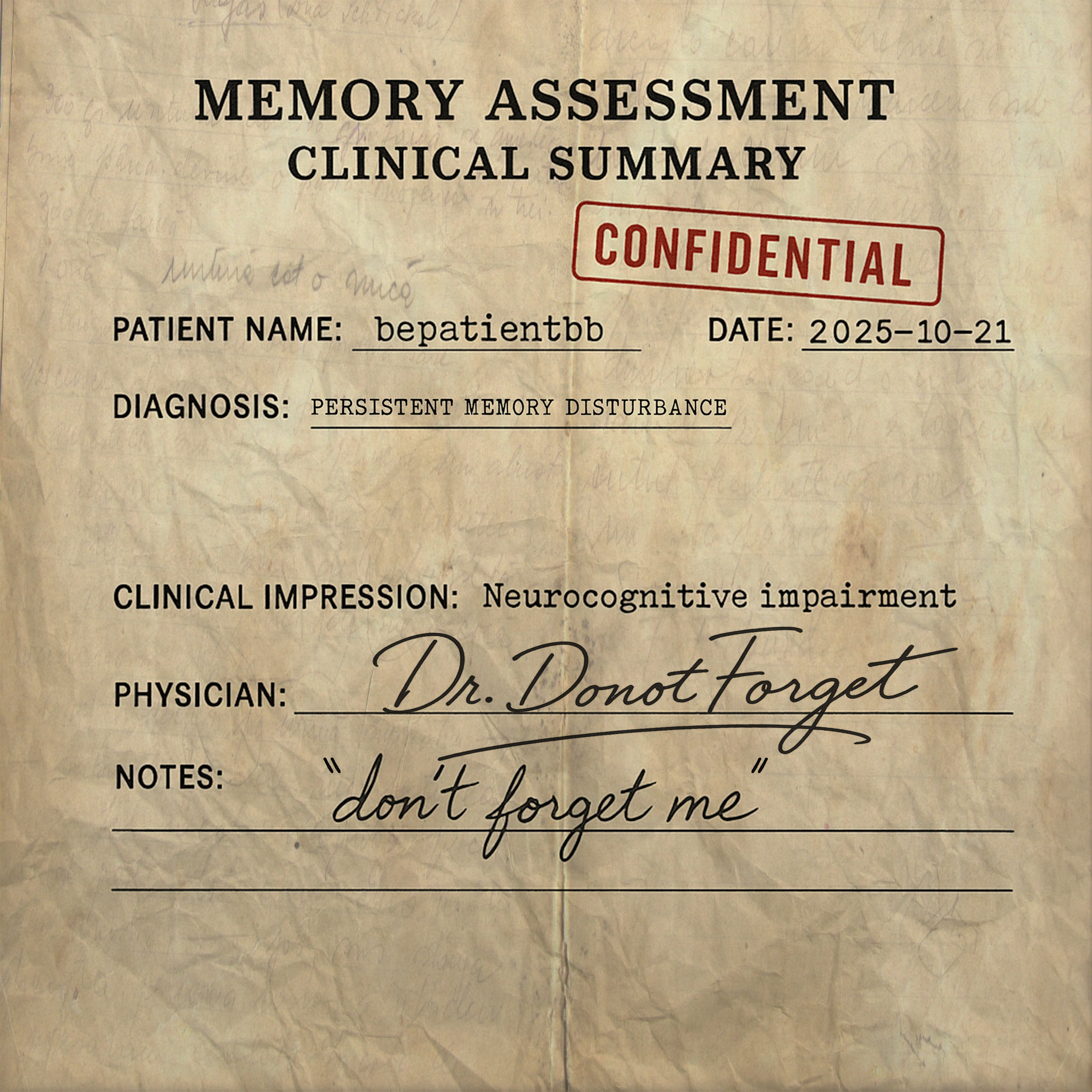 Don’t Forget Me artwork