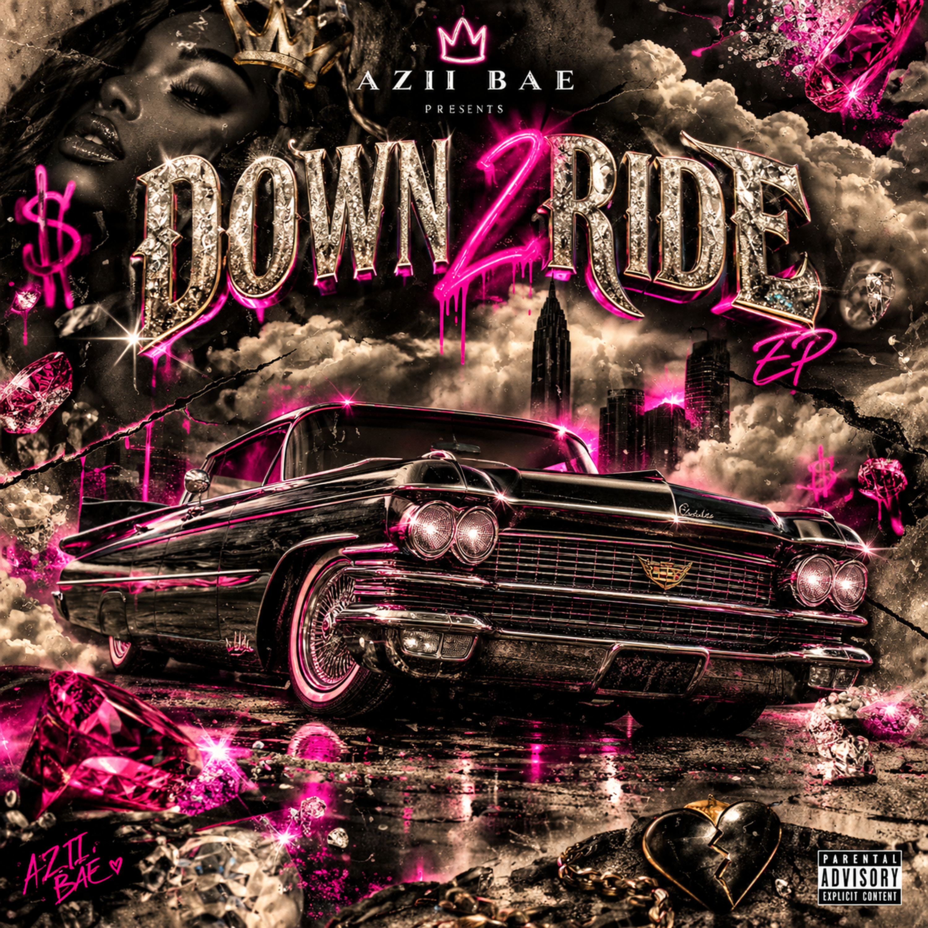 DOWN 2 RIDE by AZIIBAE cover art