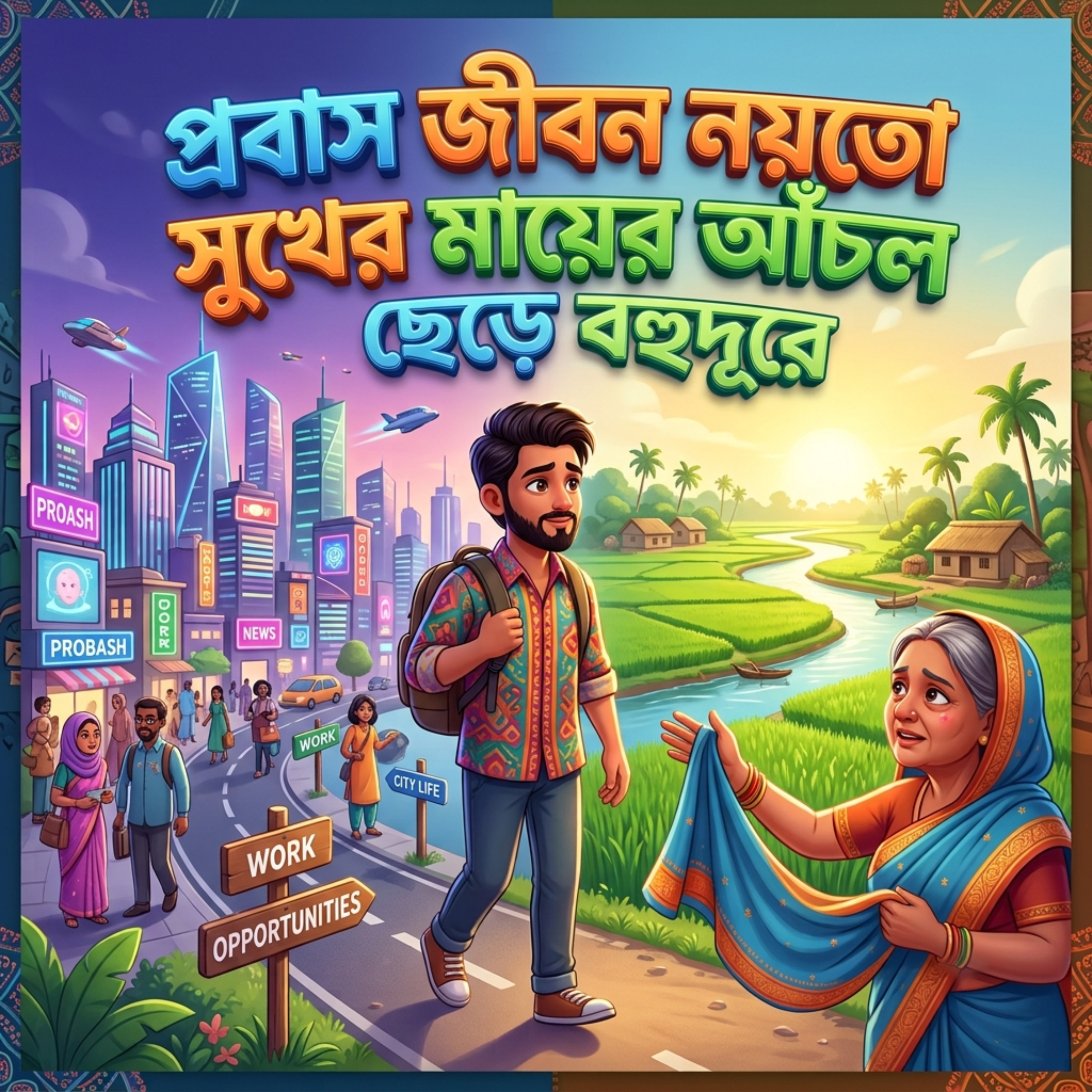 প্রবাস জীবন নয়তো সুখের মায়ের আঁচল ছেড়ে বহুদূরে Probas Jibon Noyto Sukher Mayer Achol Chere Bohudure by Mubin TusHar cover art