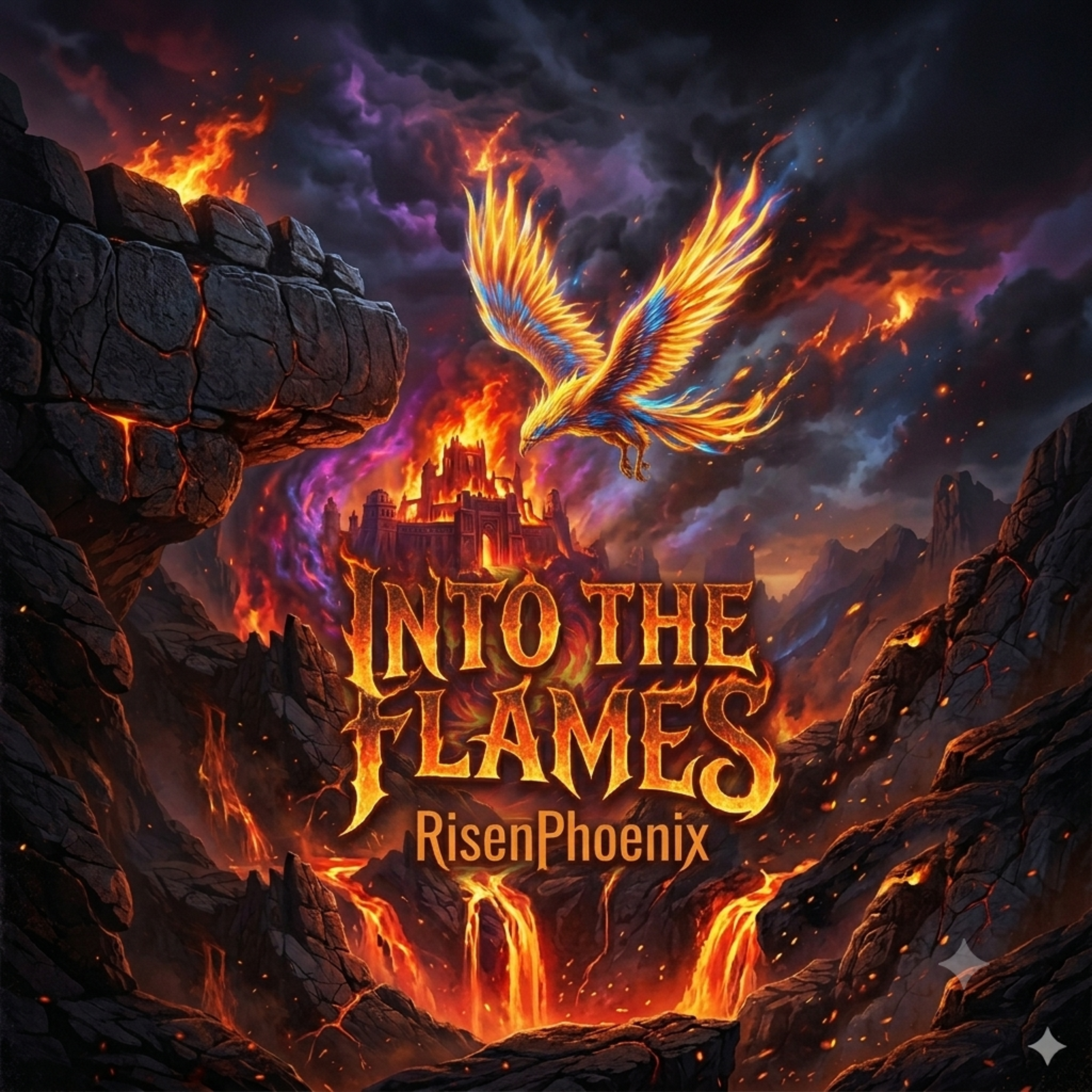 Into the Flames by RisenPhoeniX cover art