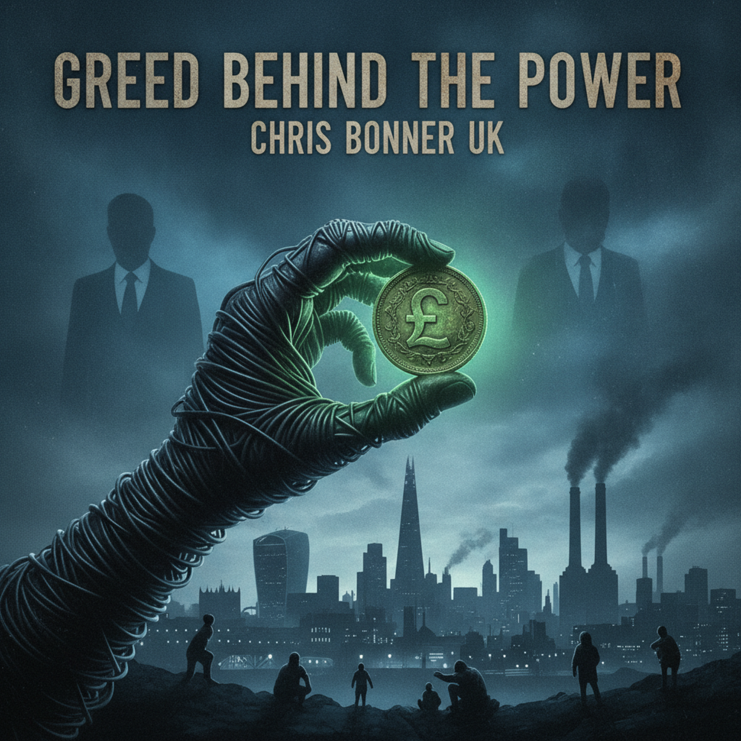 Greed Behind the Power by Chris Bonner UK cover art