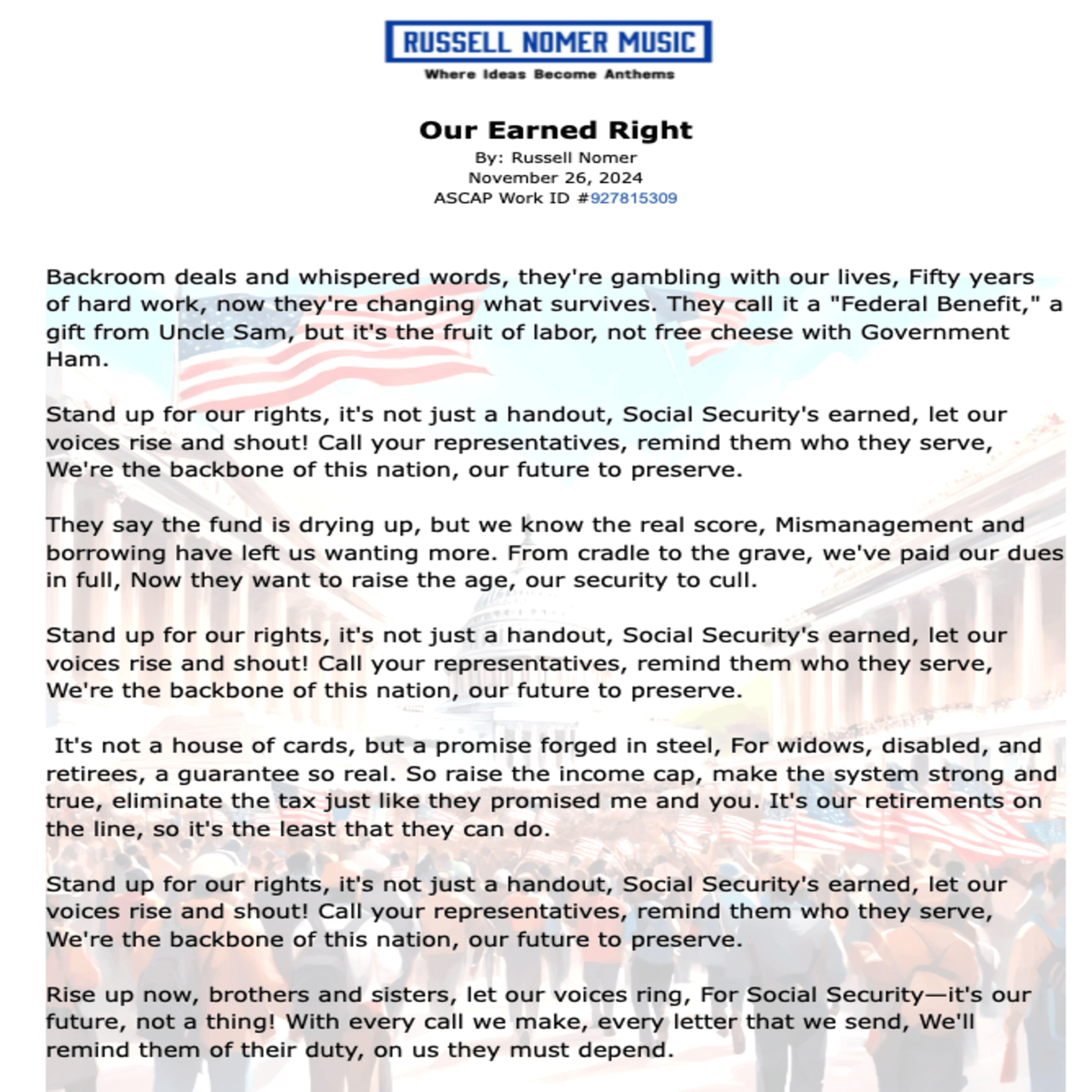 Our Earned Right artwork