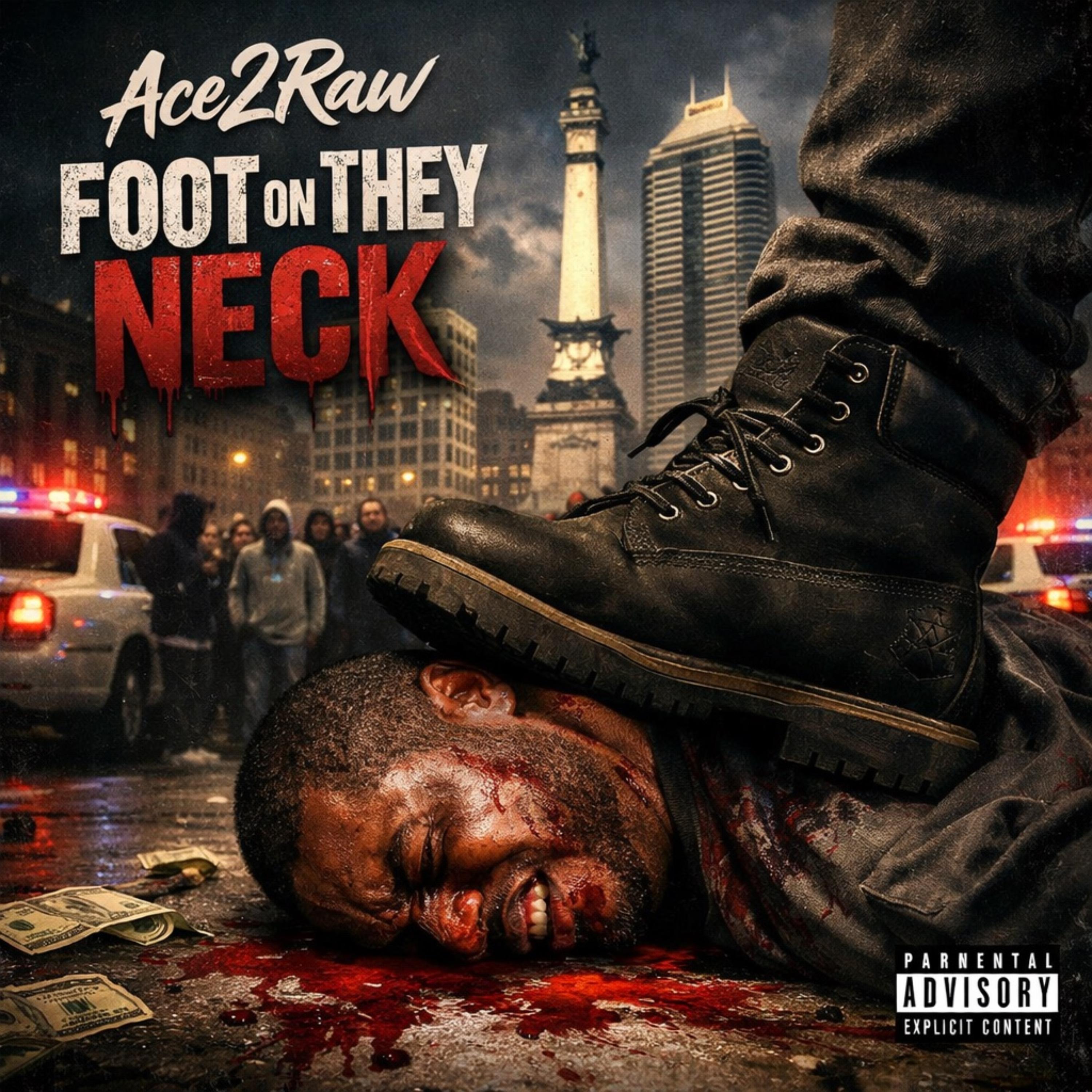 Foot on they neck artwork