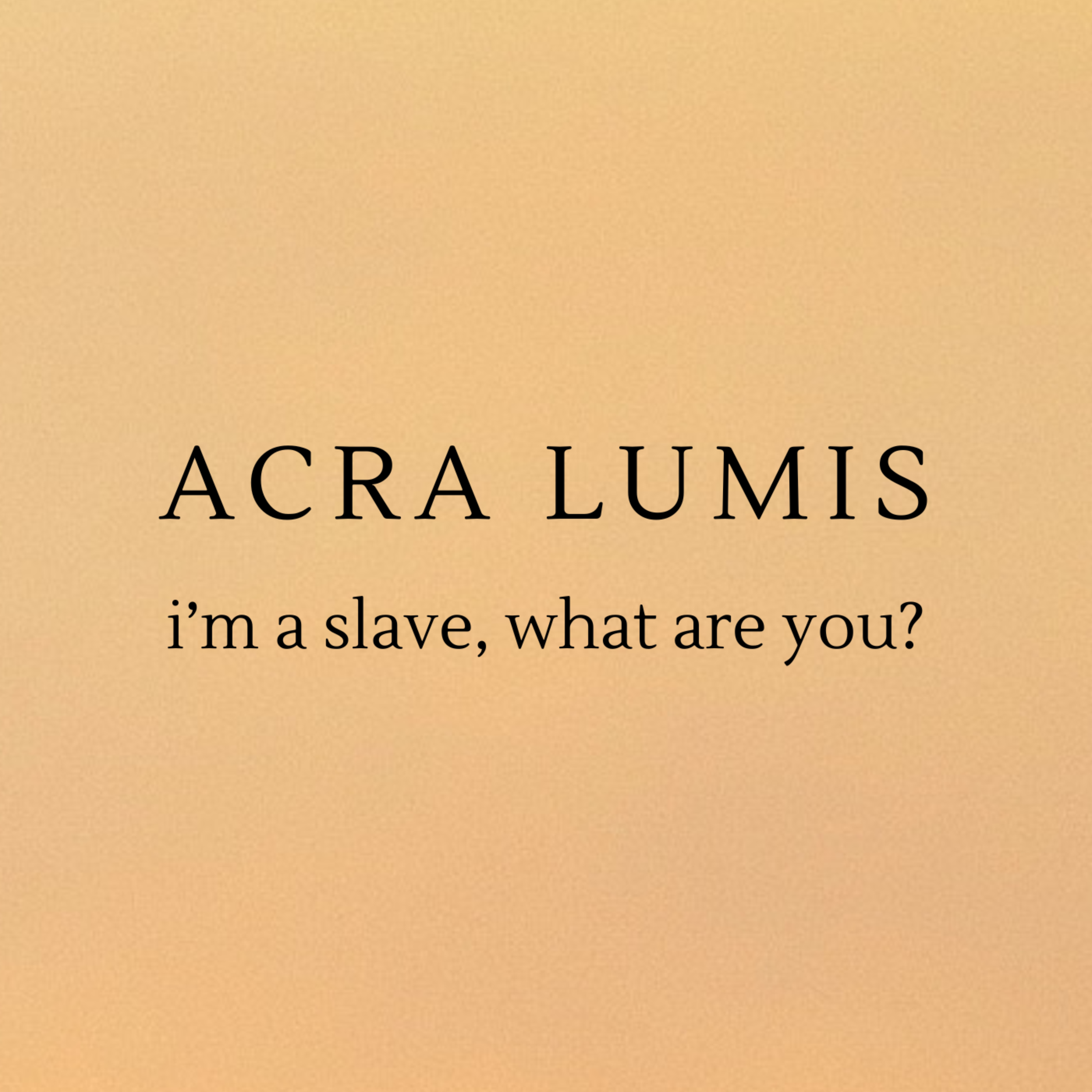 i'm a slave, what are you? artwork