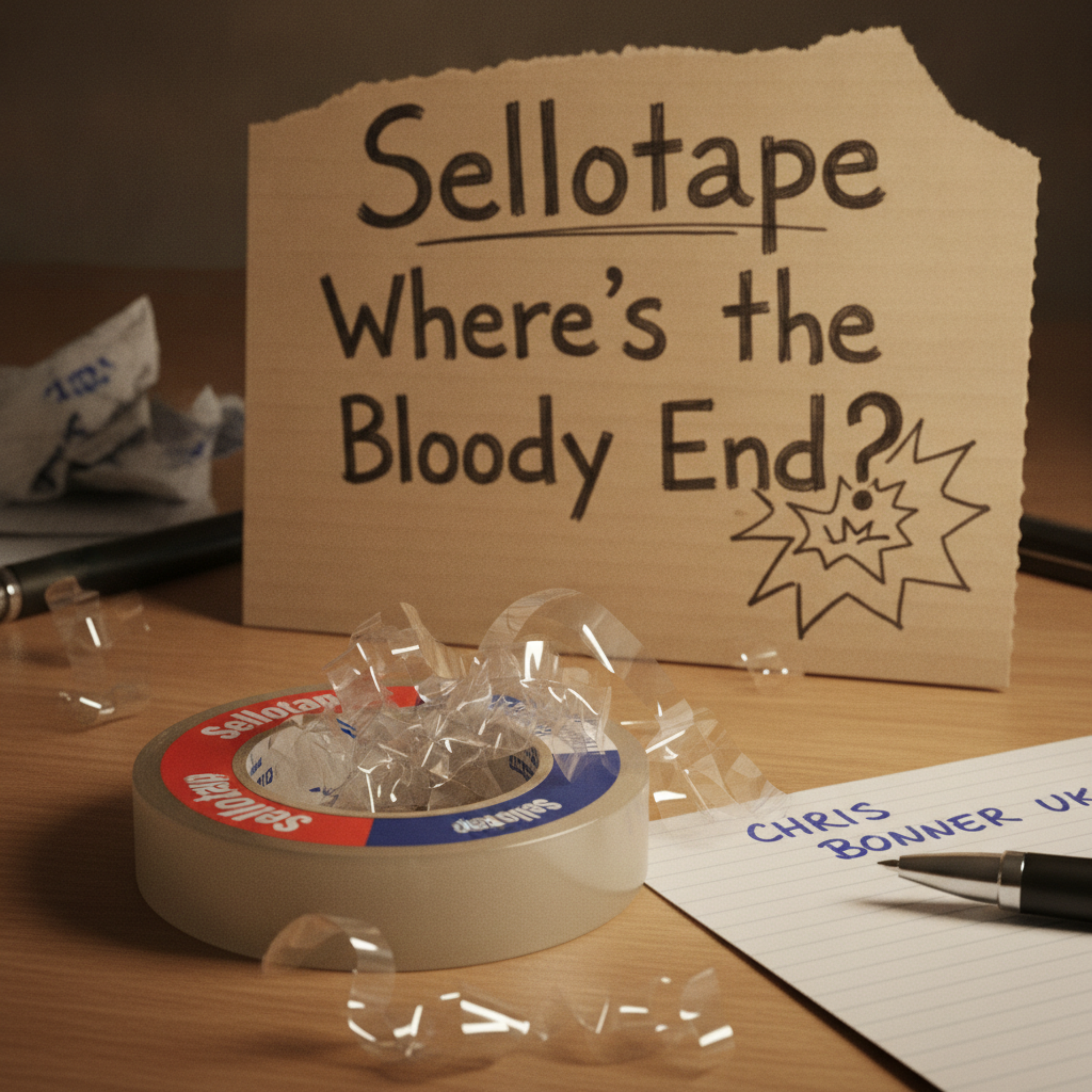 Sellotape Where's the Bloody End? by Chris Bonner UK cover art