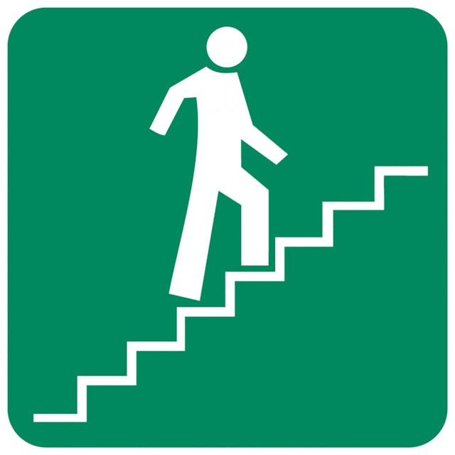 Go going up. Go up. Go upstairs. Going up. Stairs sign.