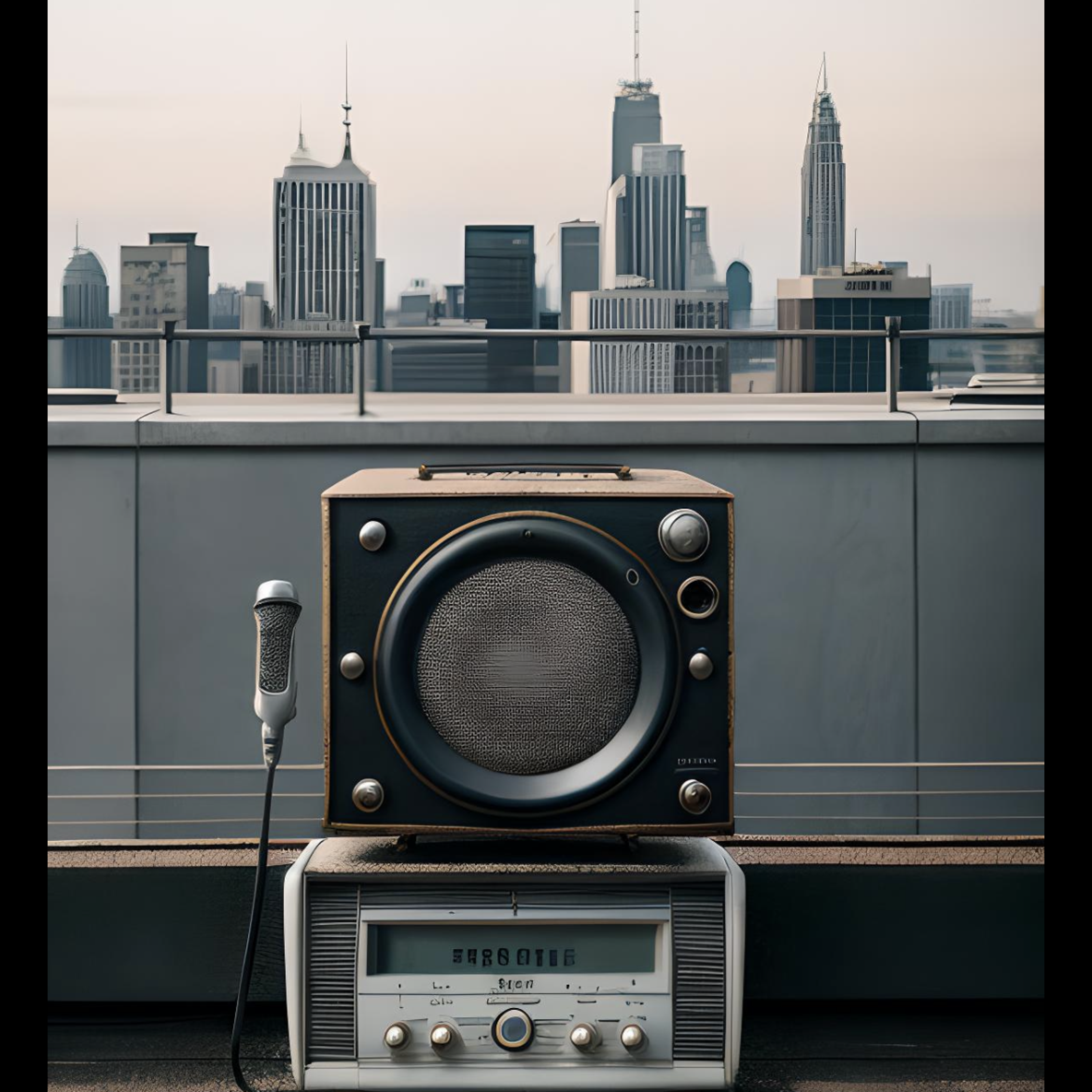 Boom Box On Roof Tops artwork