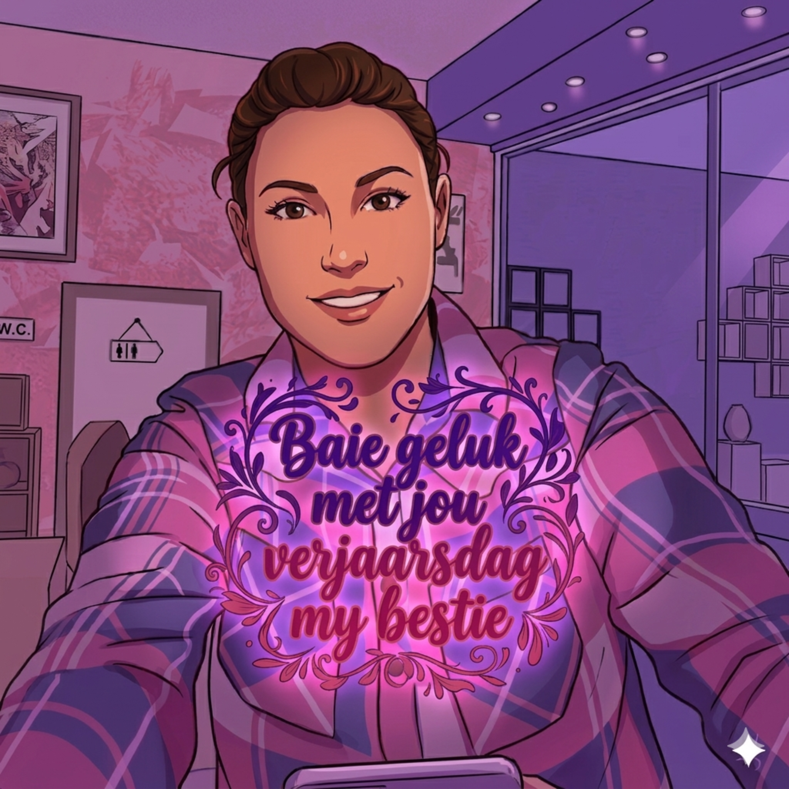 Baie geluk met jou verjaarsdag my bestie by glow flower cover art