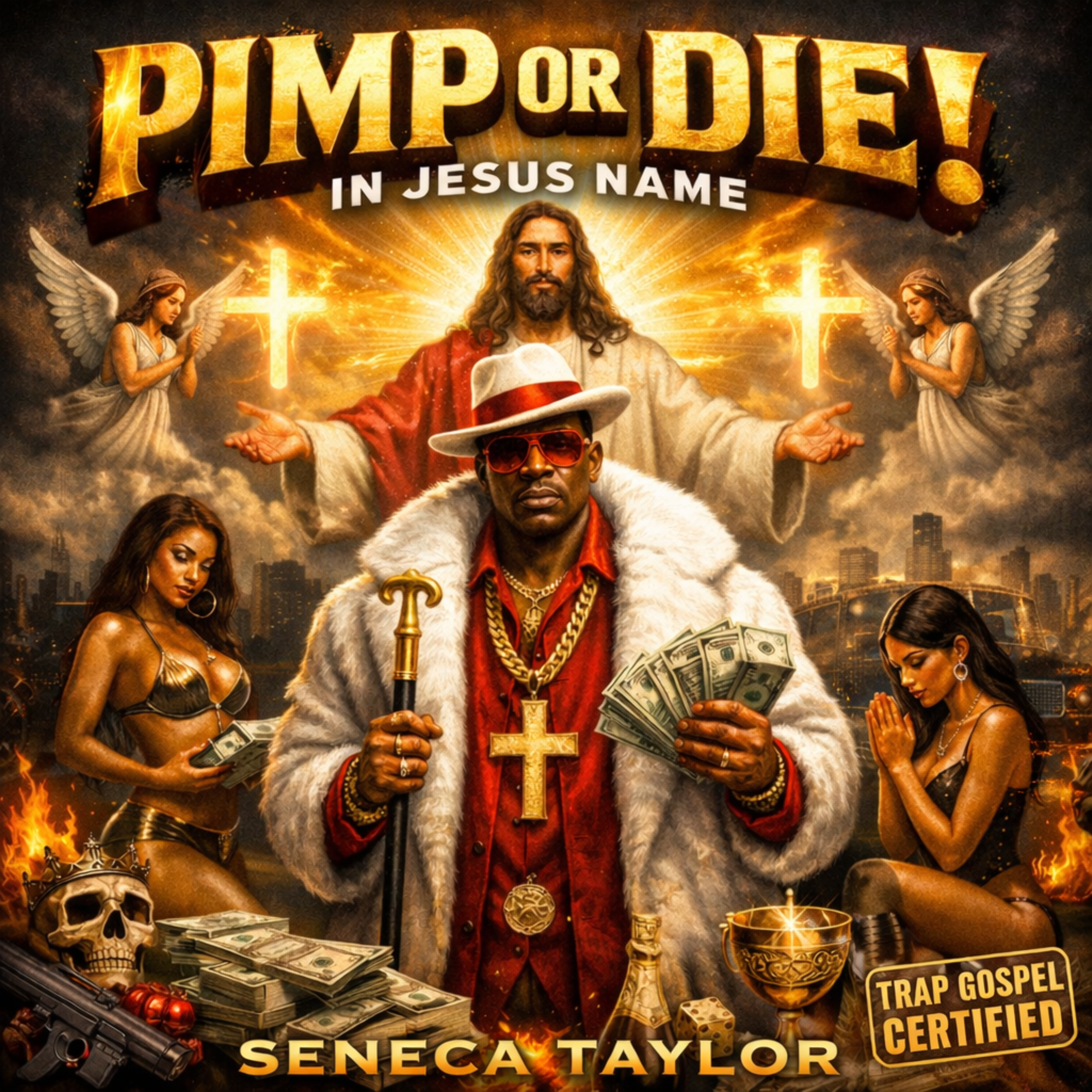 Pimp or die in Jesus name artwork