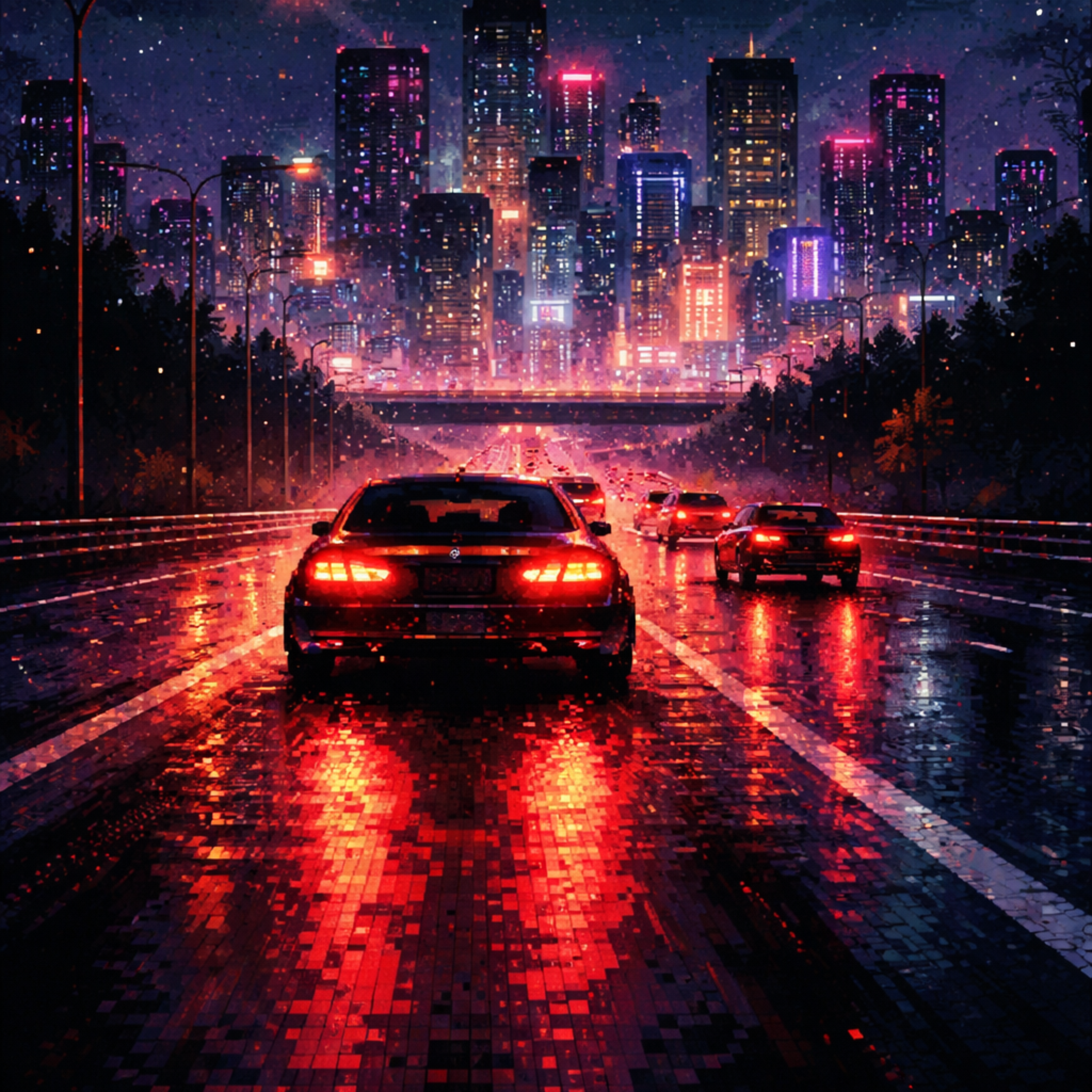 night drives with her artwork