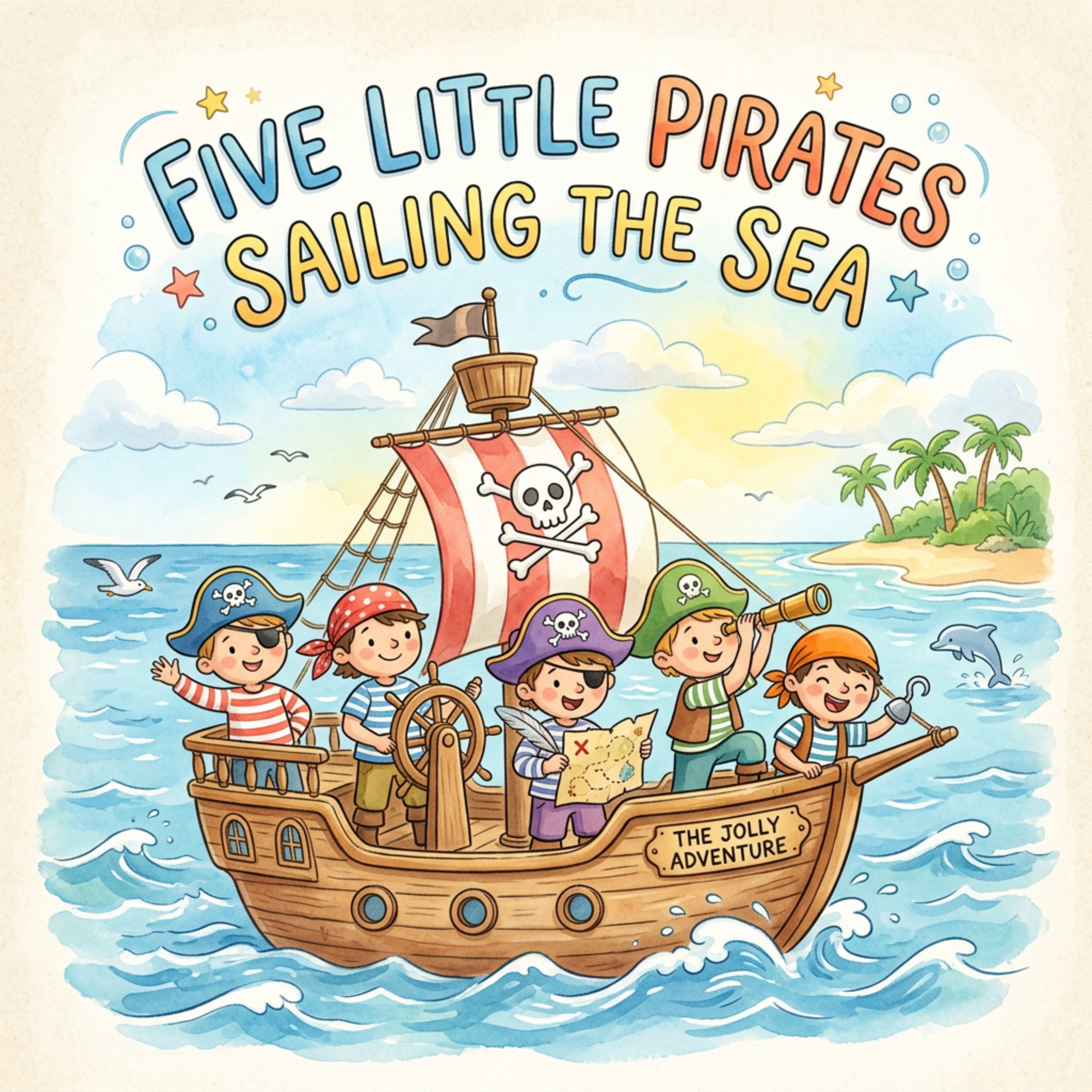 Five Little Pirates Sailing The Sea artwork