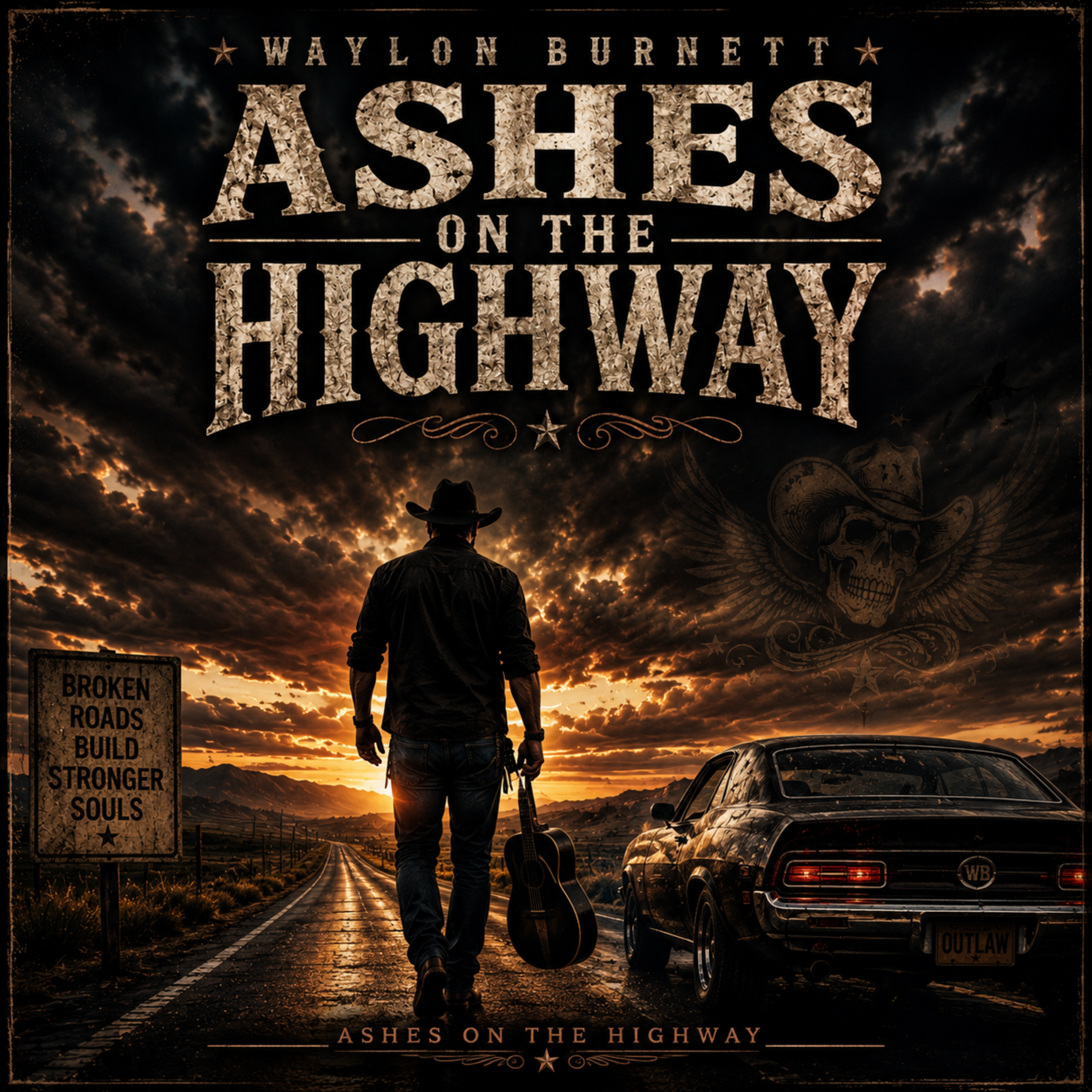 ASHES ON THE HIGHWAY by waylon Burnett cover art