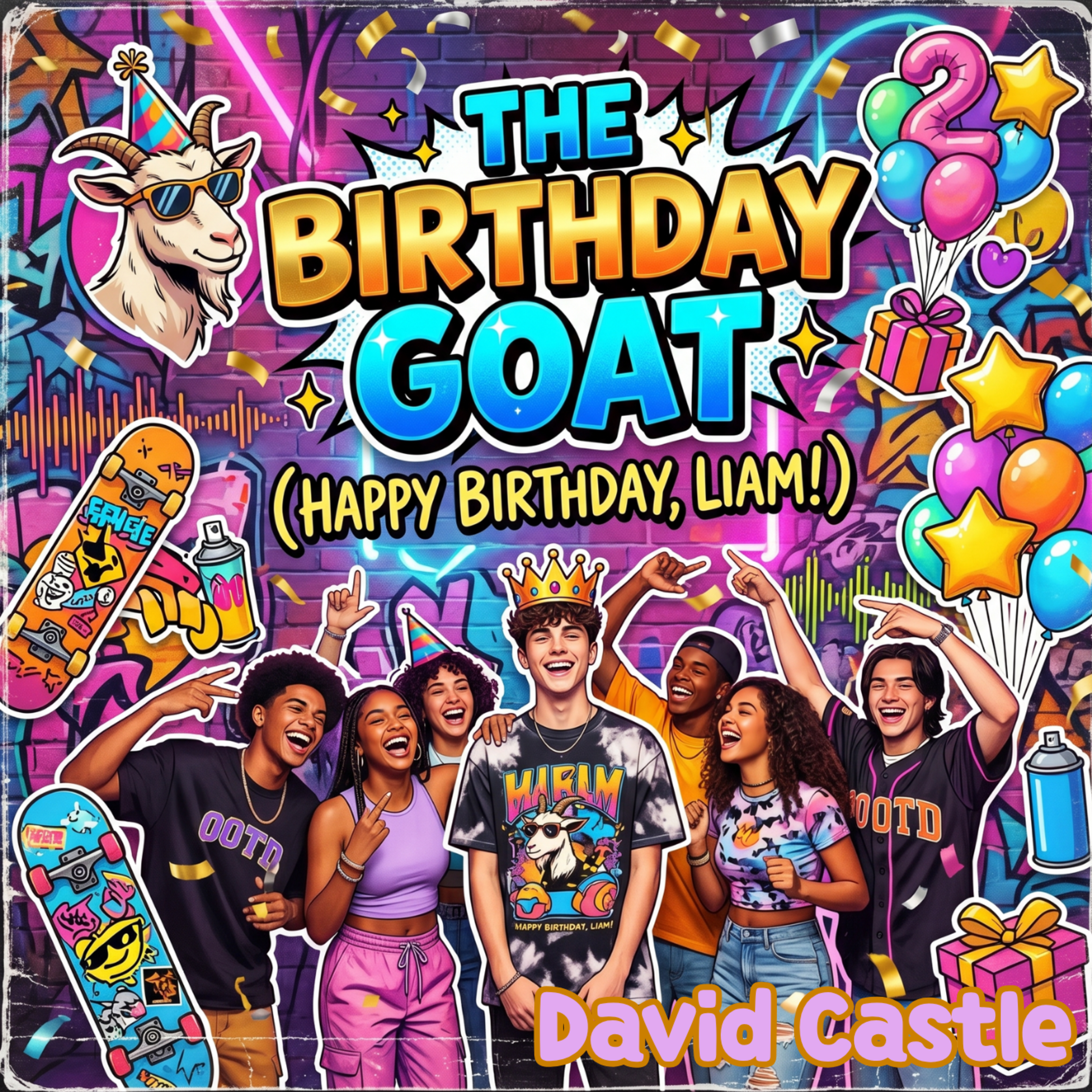 THE BIRTHDAY GOAT (Happy Birthday LIAM) by David Castle cover art