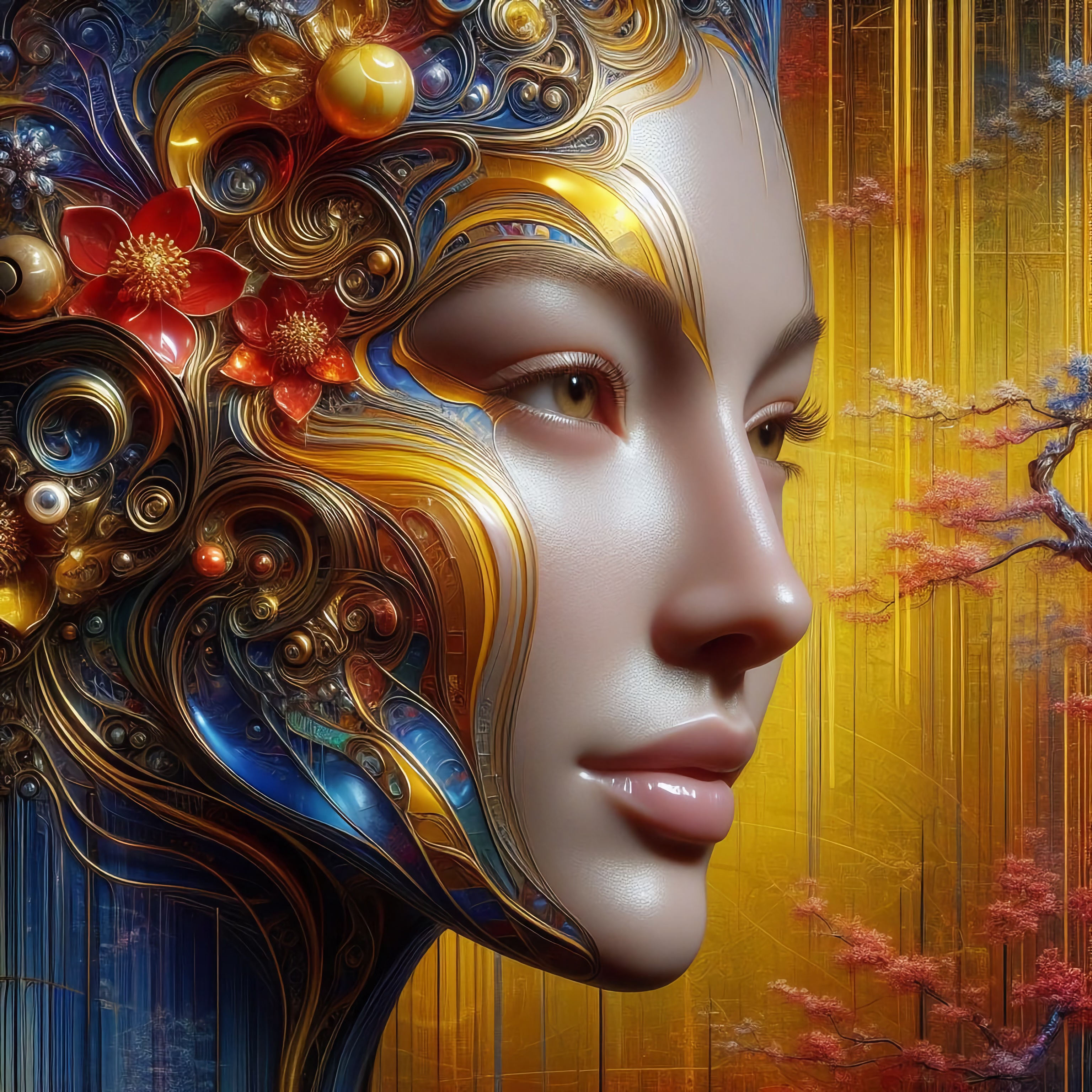 El universo se esconde detrás de una mujer artwork