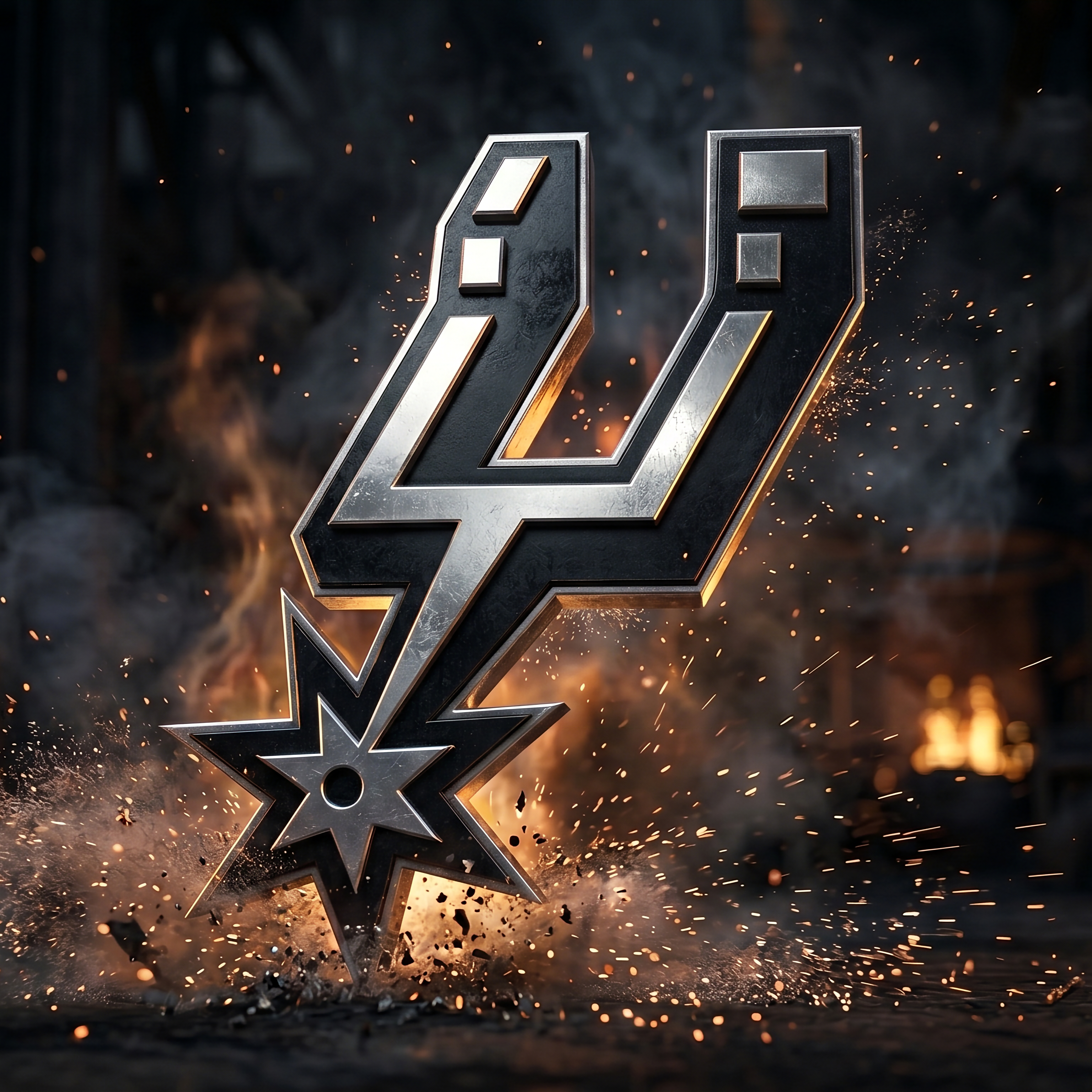 GO SPURS. SILVER & BLACK RISE. artwork