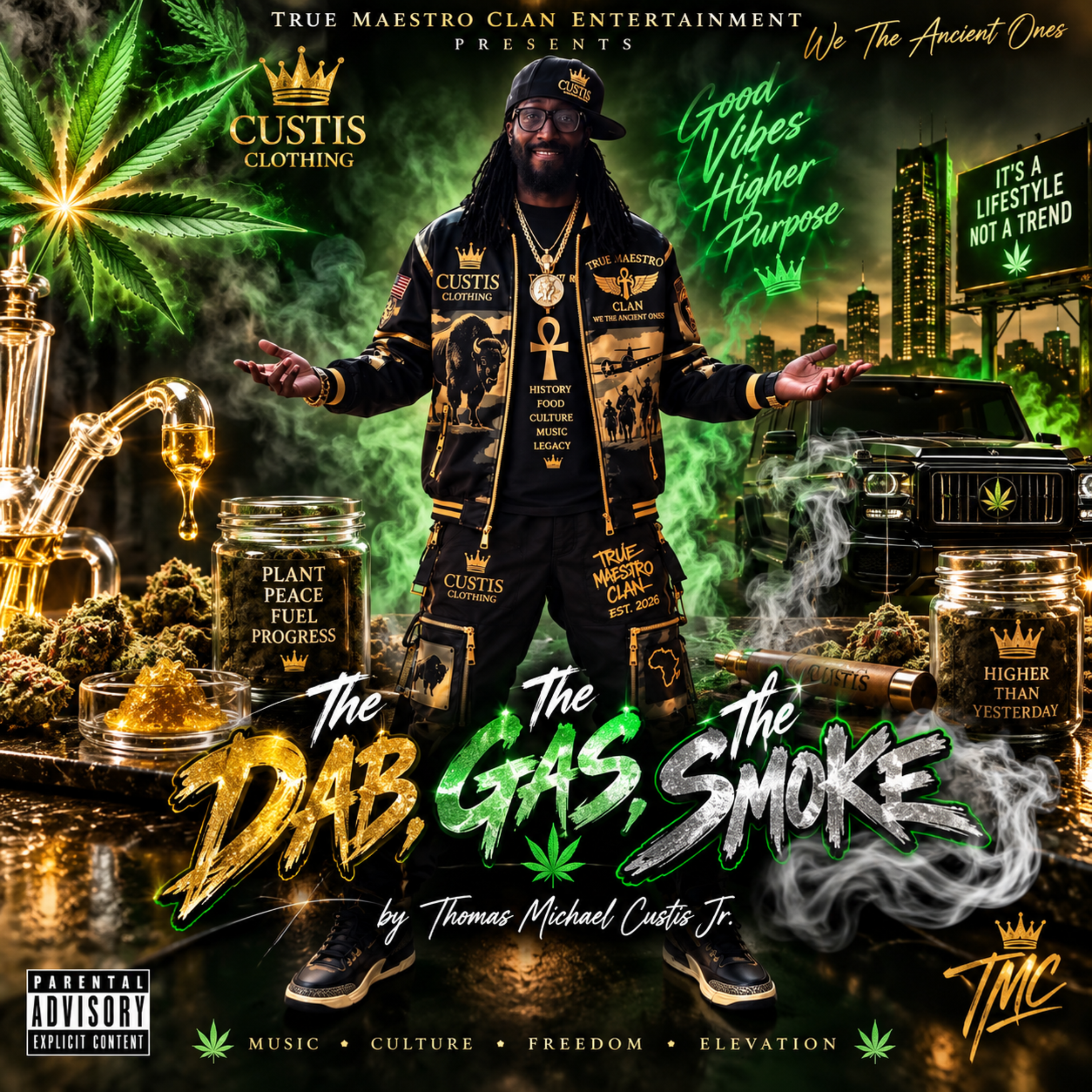 the dab,the gas,the smoke by Thomas custis cover art