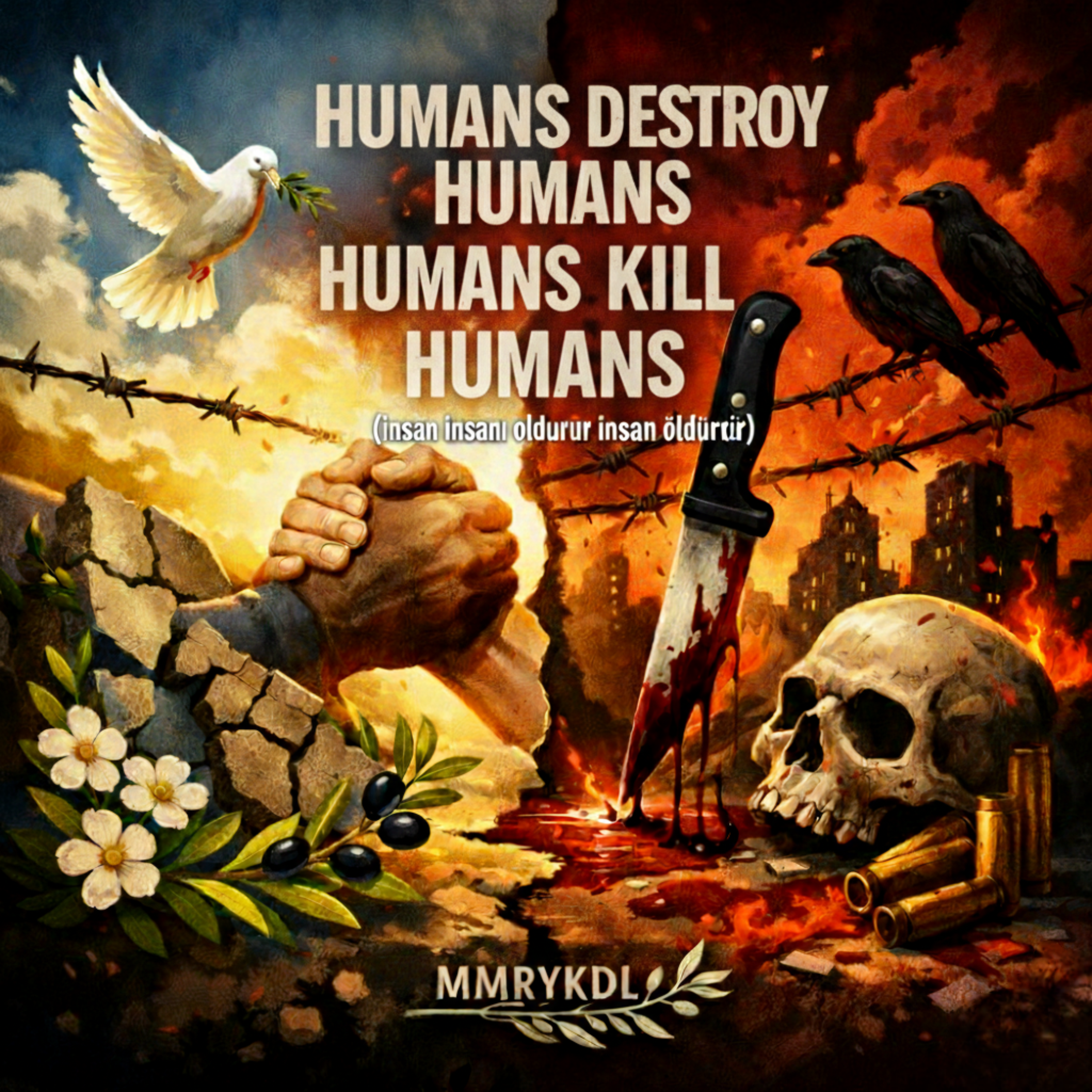 Humans destroy humans Humans kill humans by MMRYKDL cover art