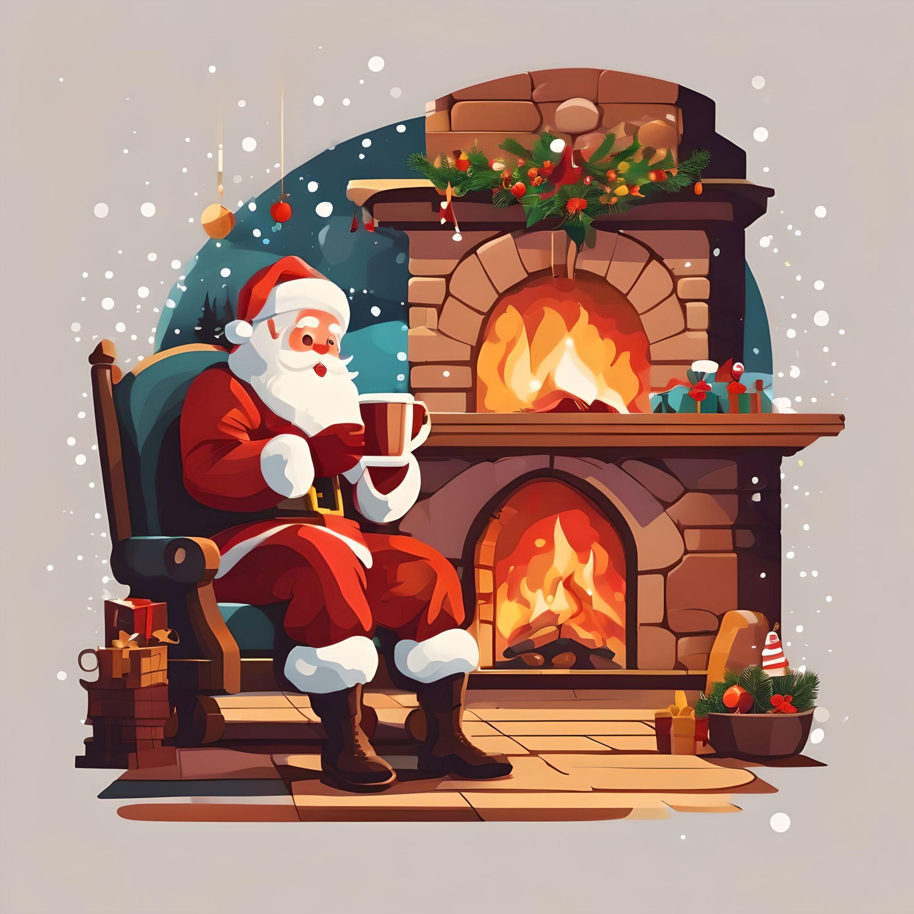 Christmas by the Fireplace artwork
