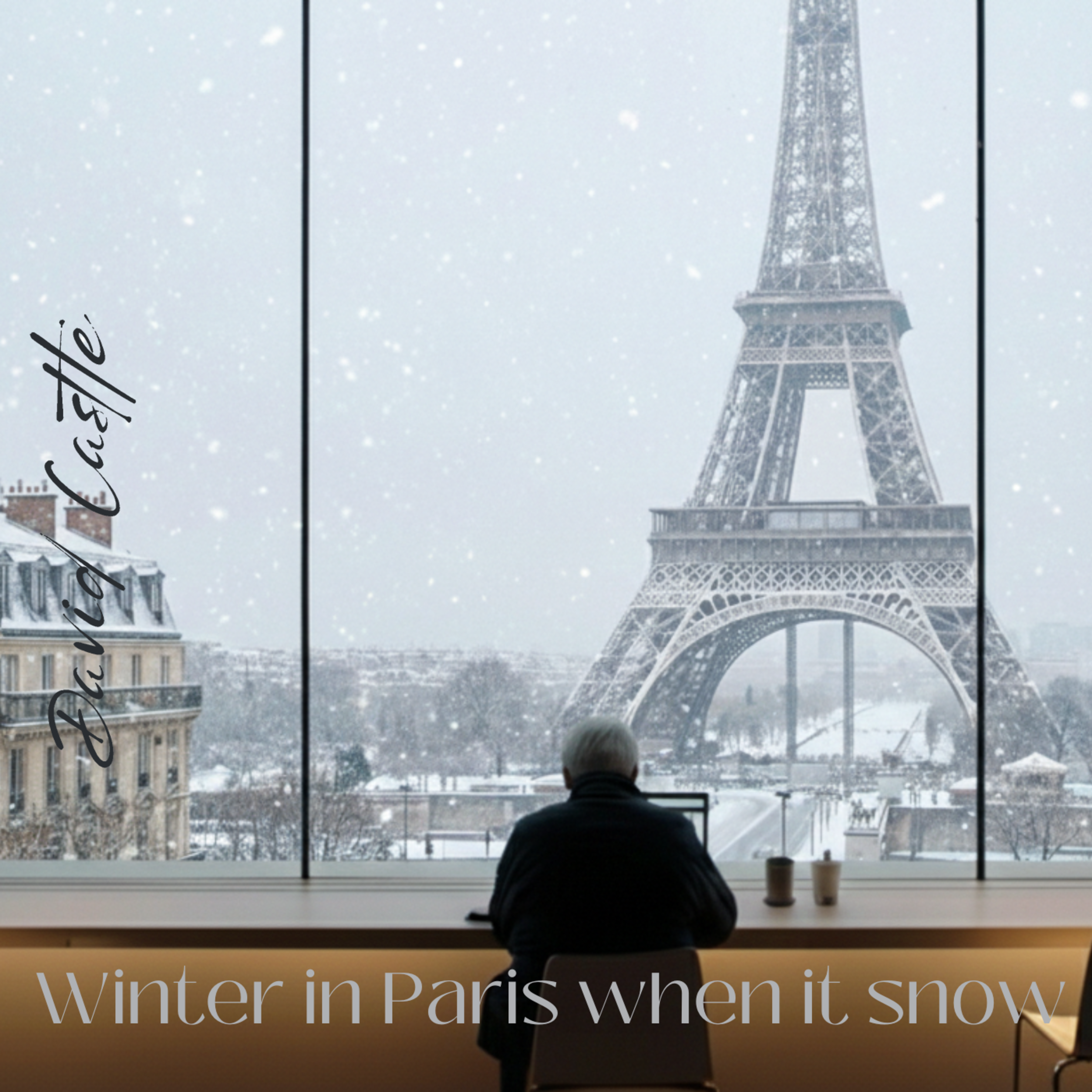 Winter in Paris when it snow artwork
