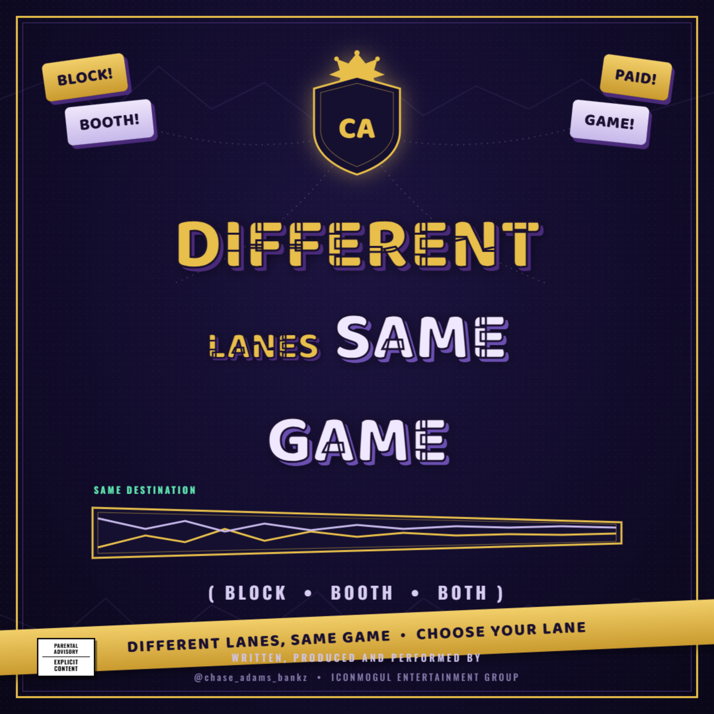 Diffenent Lanes, Same Game by Chase Adams Bankz cover art