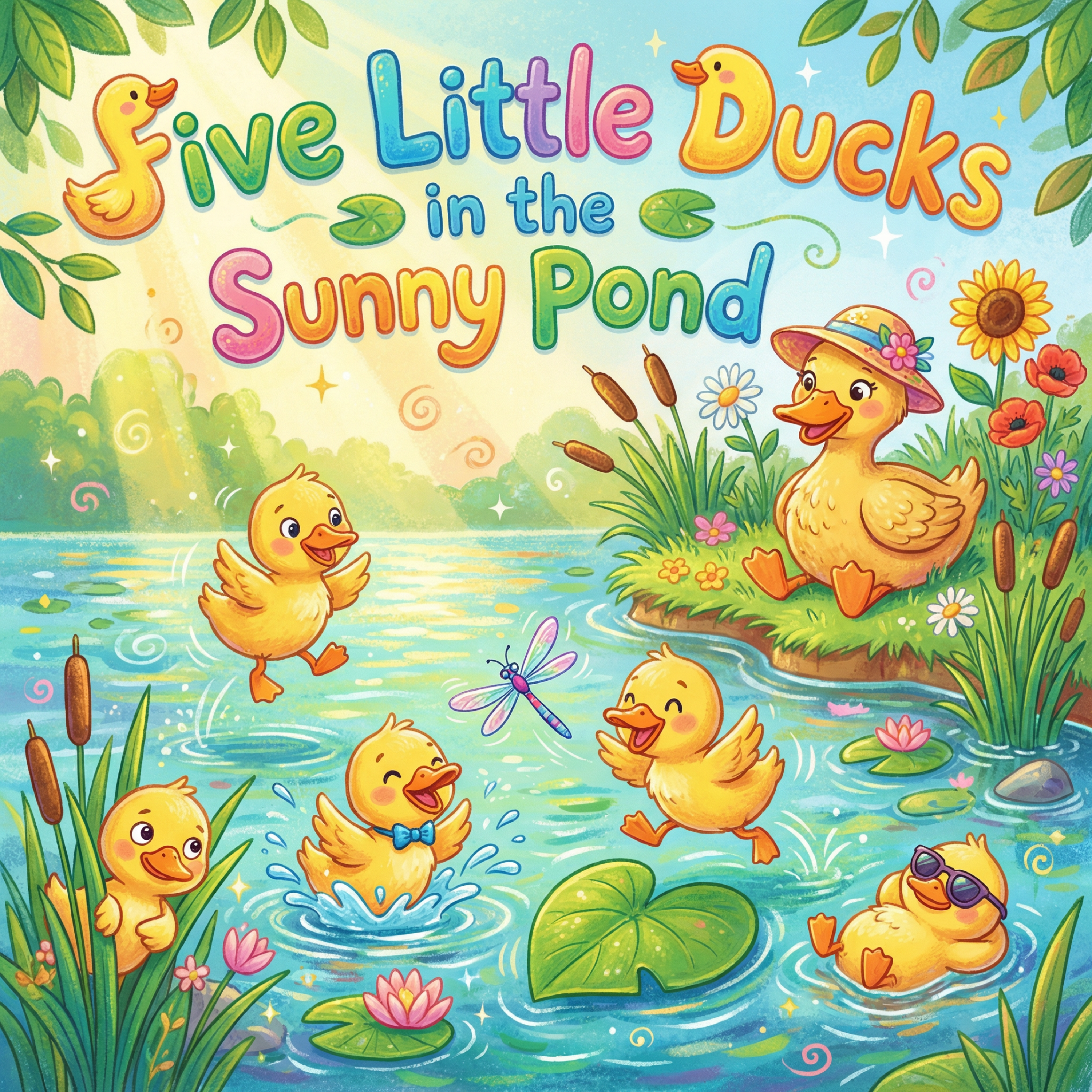 Five Little Ducks In The Sunny Pond artwork
