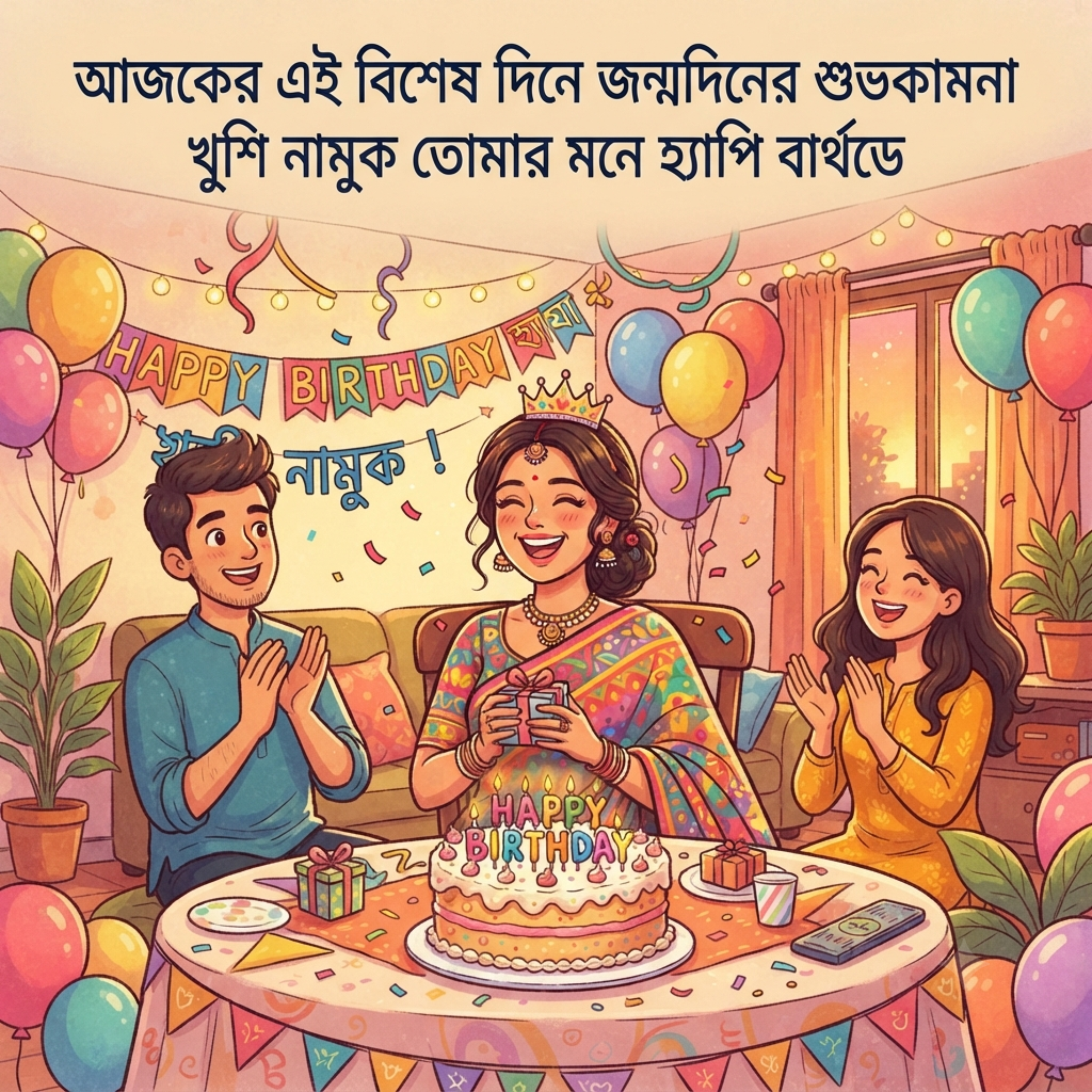আজকের এই বিশেষ দিনে জন্মদিনের শুভকামনা খুশি নামুক তোমার মনে হ্যাপি বার্থডে (Ajker Ei Bishesh Dine Jonmodiner Shubhokamna Khushi Namuk Tomar Mone Happy Birthday) by Mubin TusHar cover art