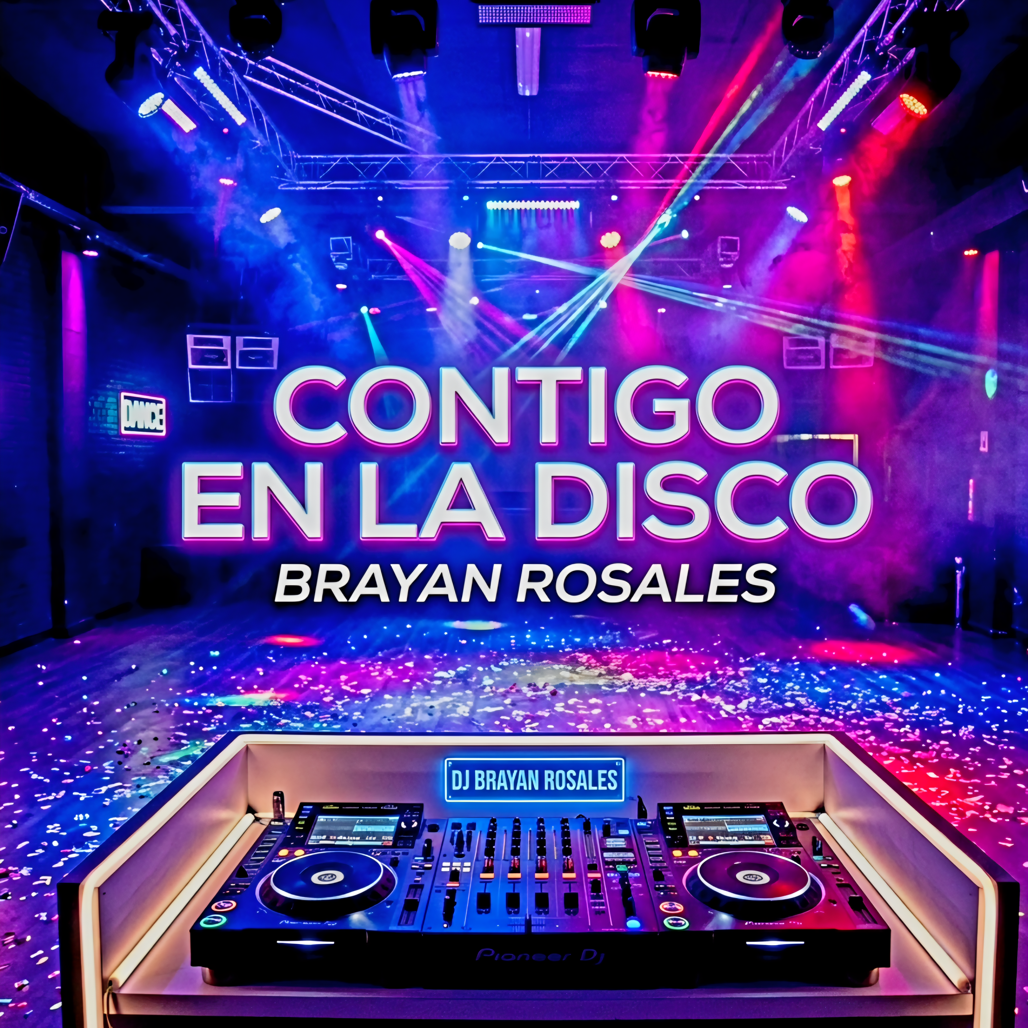 contigo en la disco by Brayan Rosales cover art