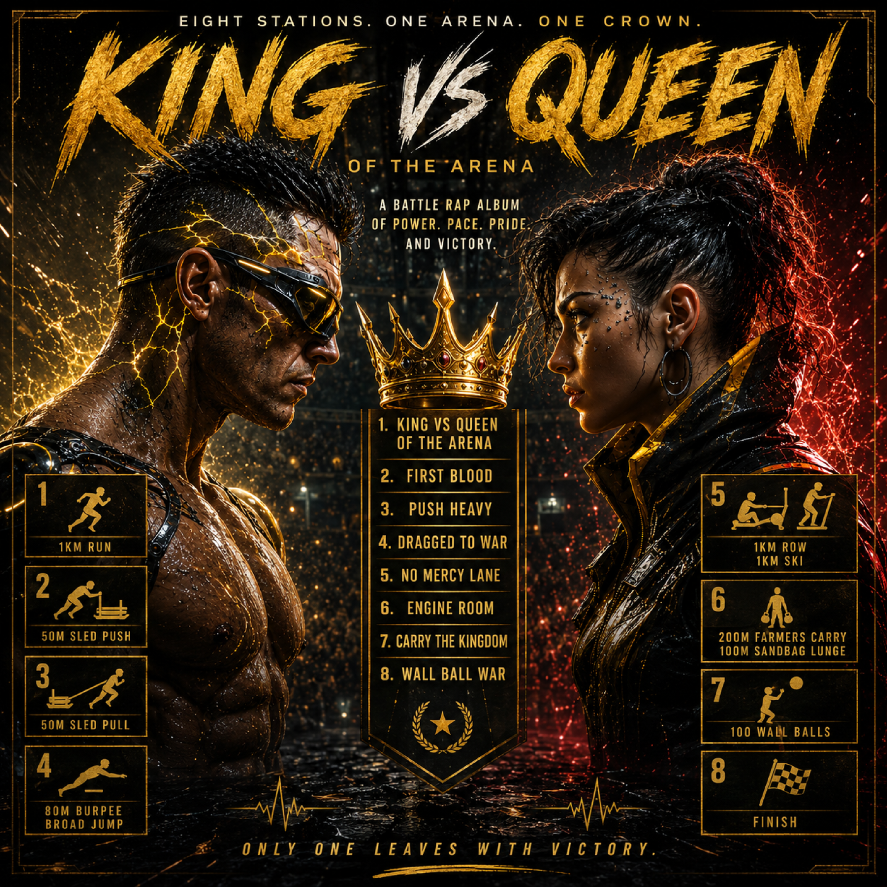 Hyrox-inspired battle rap - King vs Queen of the Arena by SpartaP|G|X cover art