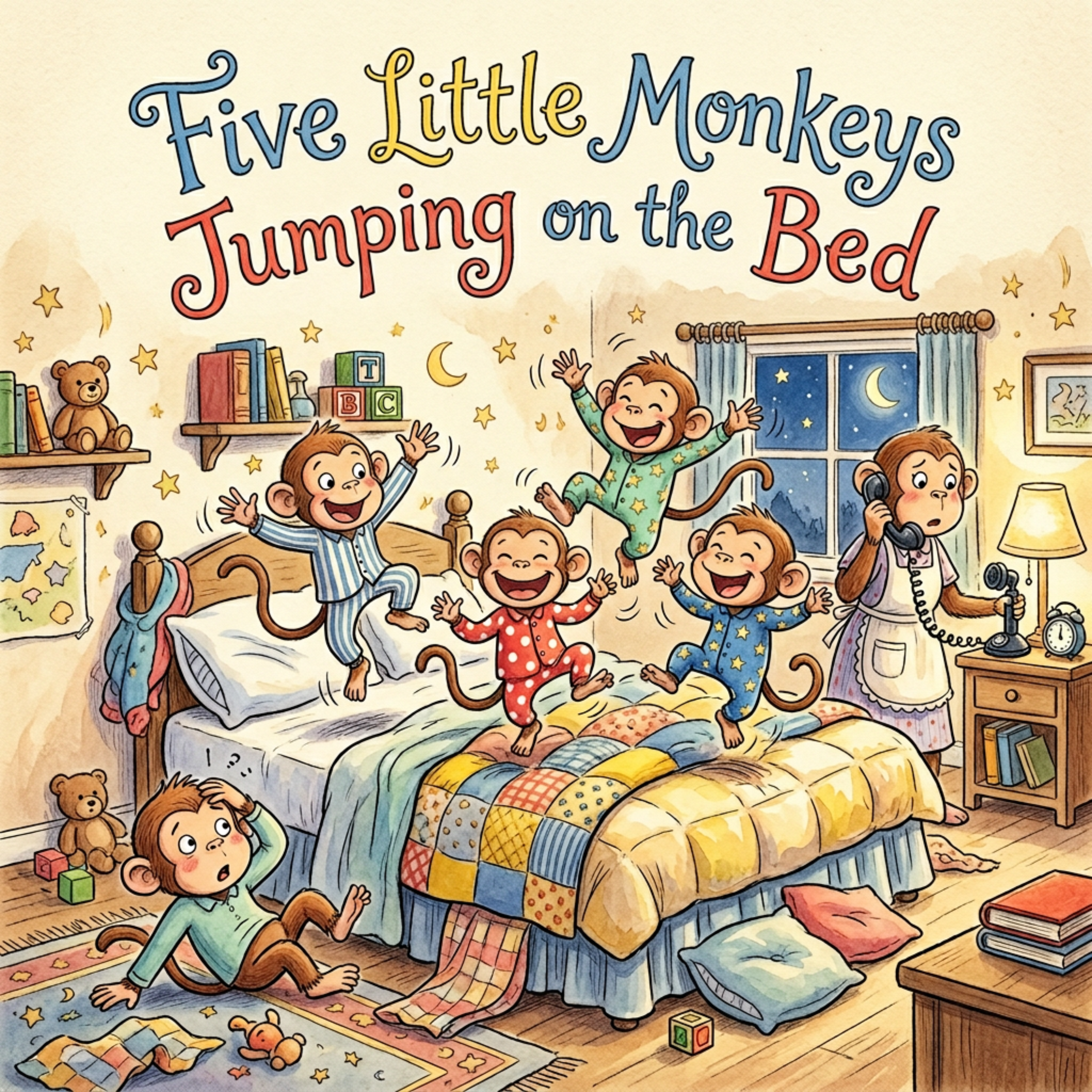 Five Little Monkeys Jumping On The Bed artwork