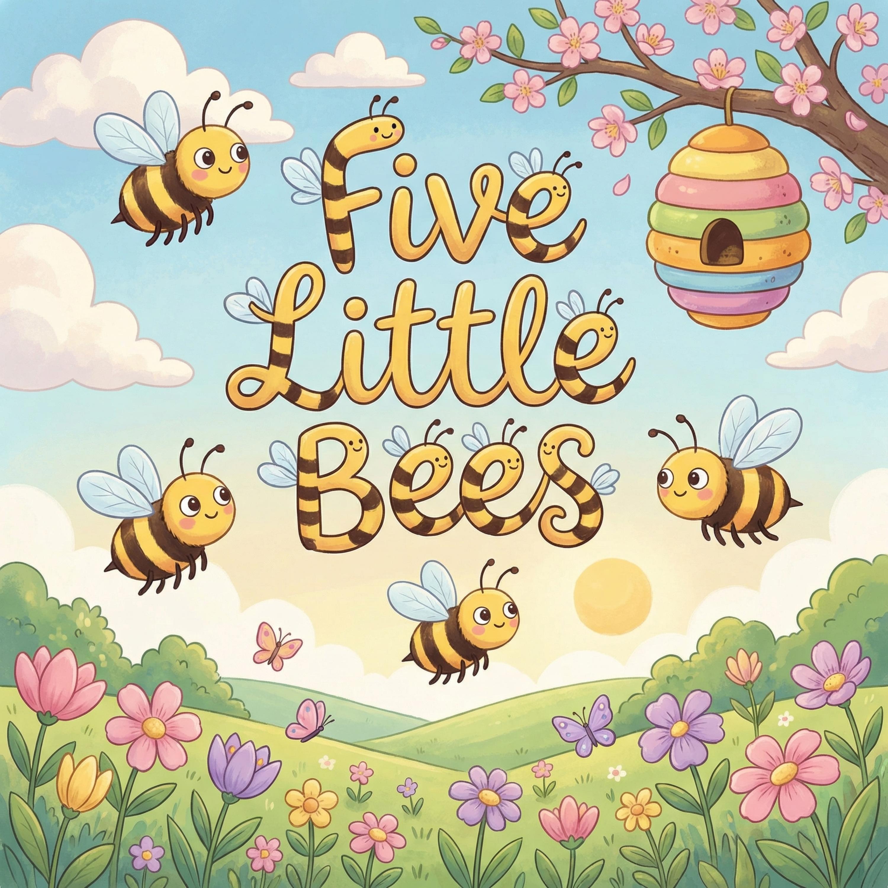 Five Little Bees artwork