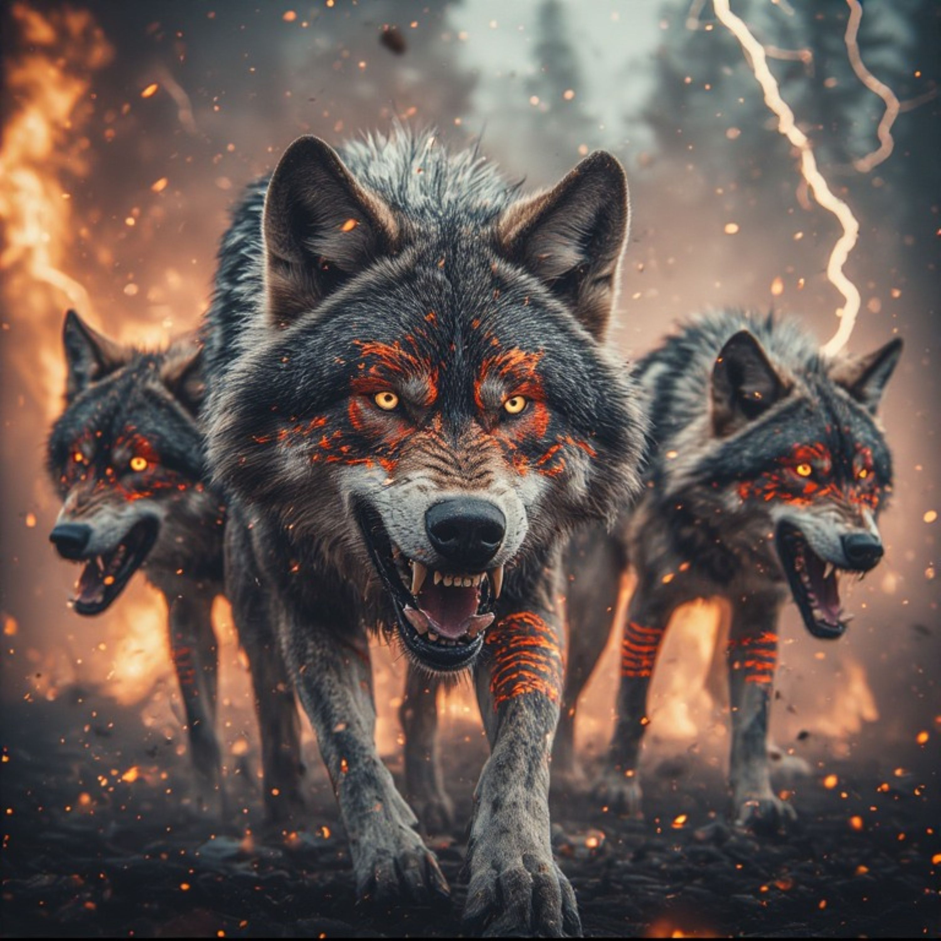 Painted Fenrir  (elemental remix) 2 by Dragonxbane143 cover art