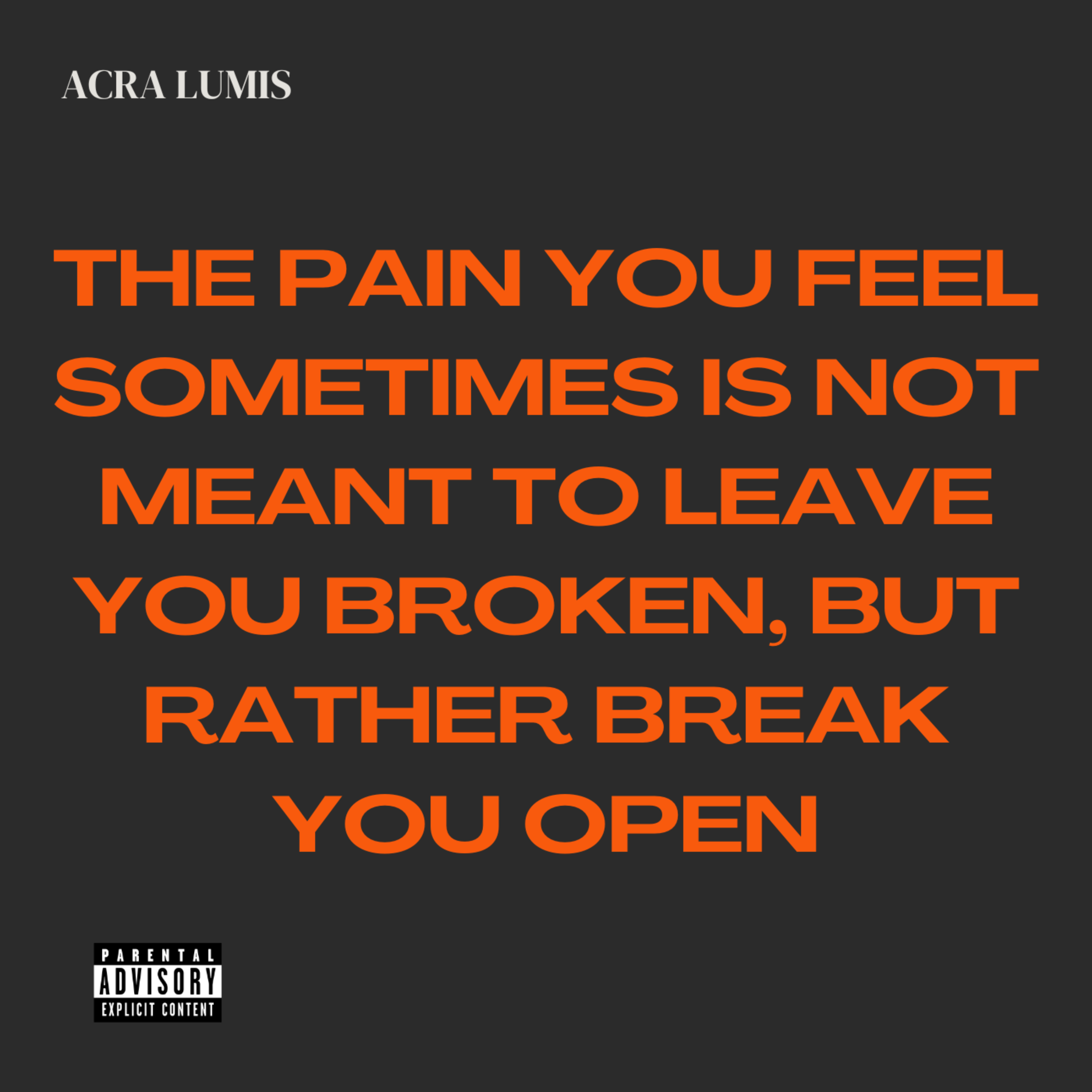 The pain you feel sometimes is not meant to leave you broken, but rather break you open artwork