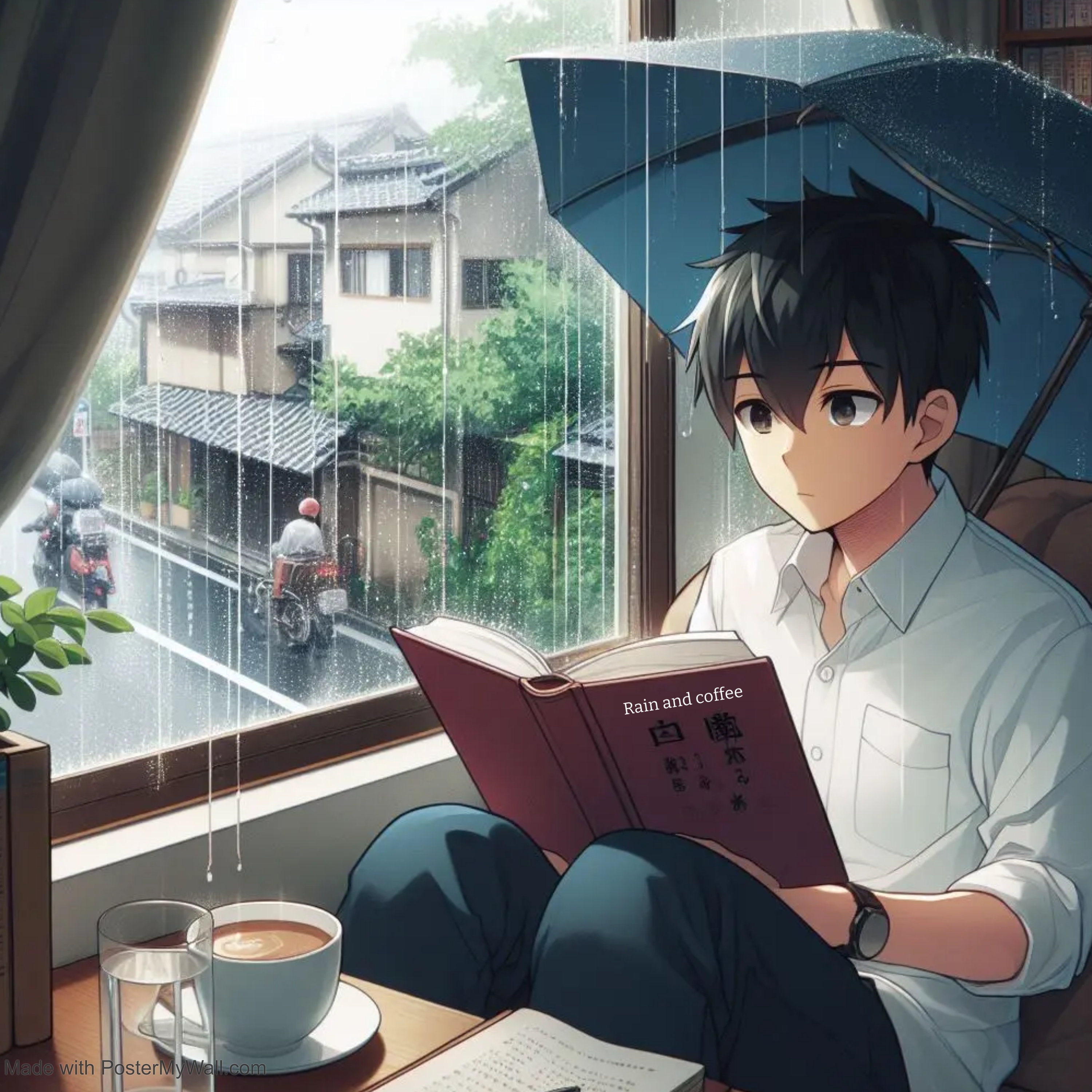Rain and coffee artwork