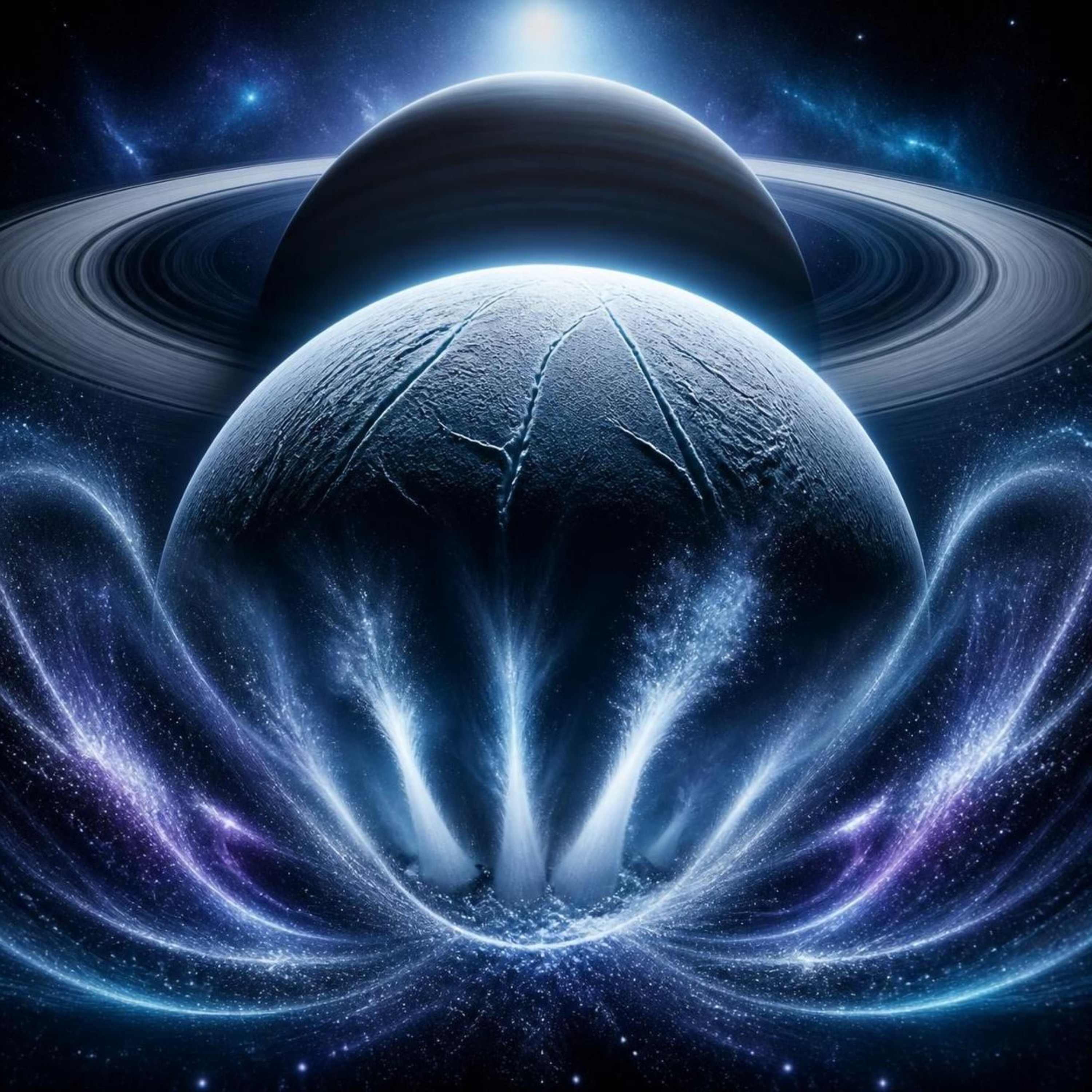 Cryovolcanoes on Enceladus by CosmicBeyond cover art
