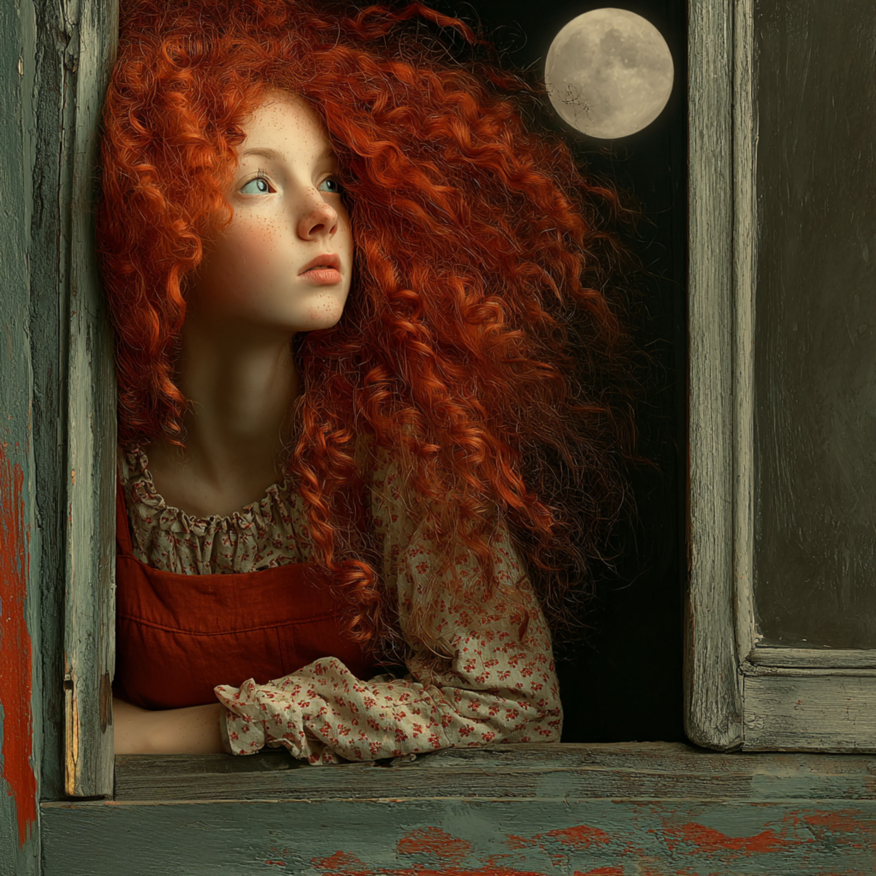early morning moon artwork