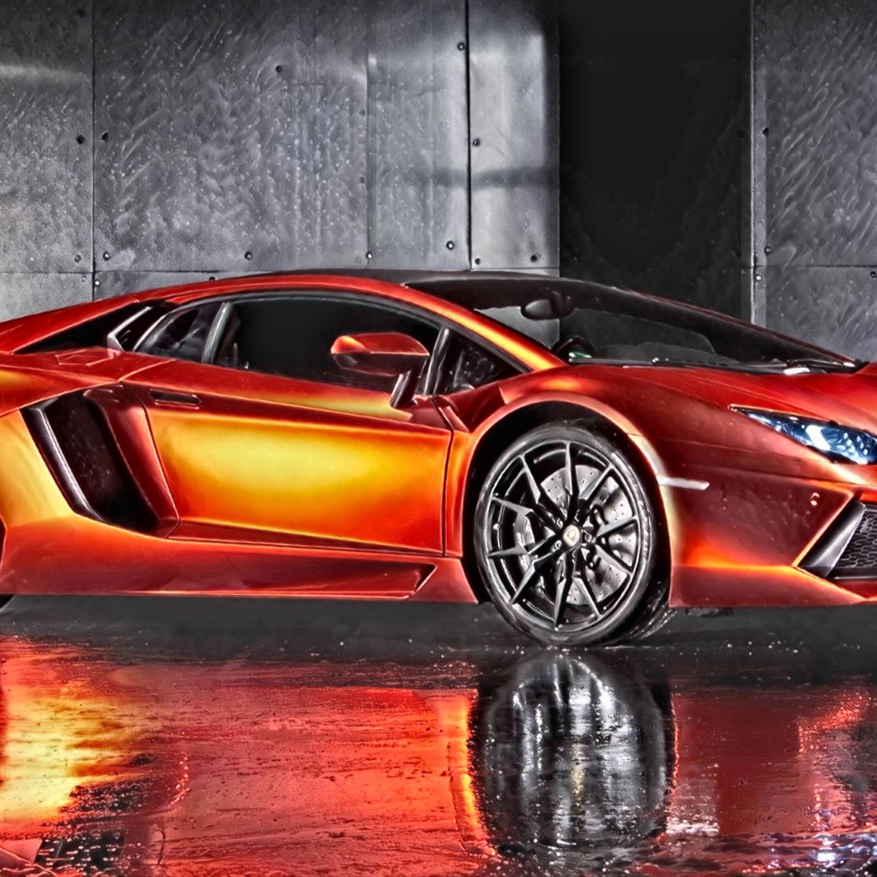 Dark red Lamborghini artwork