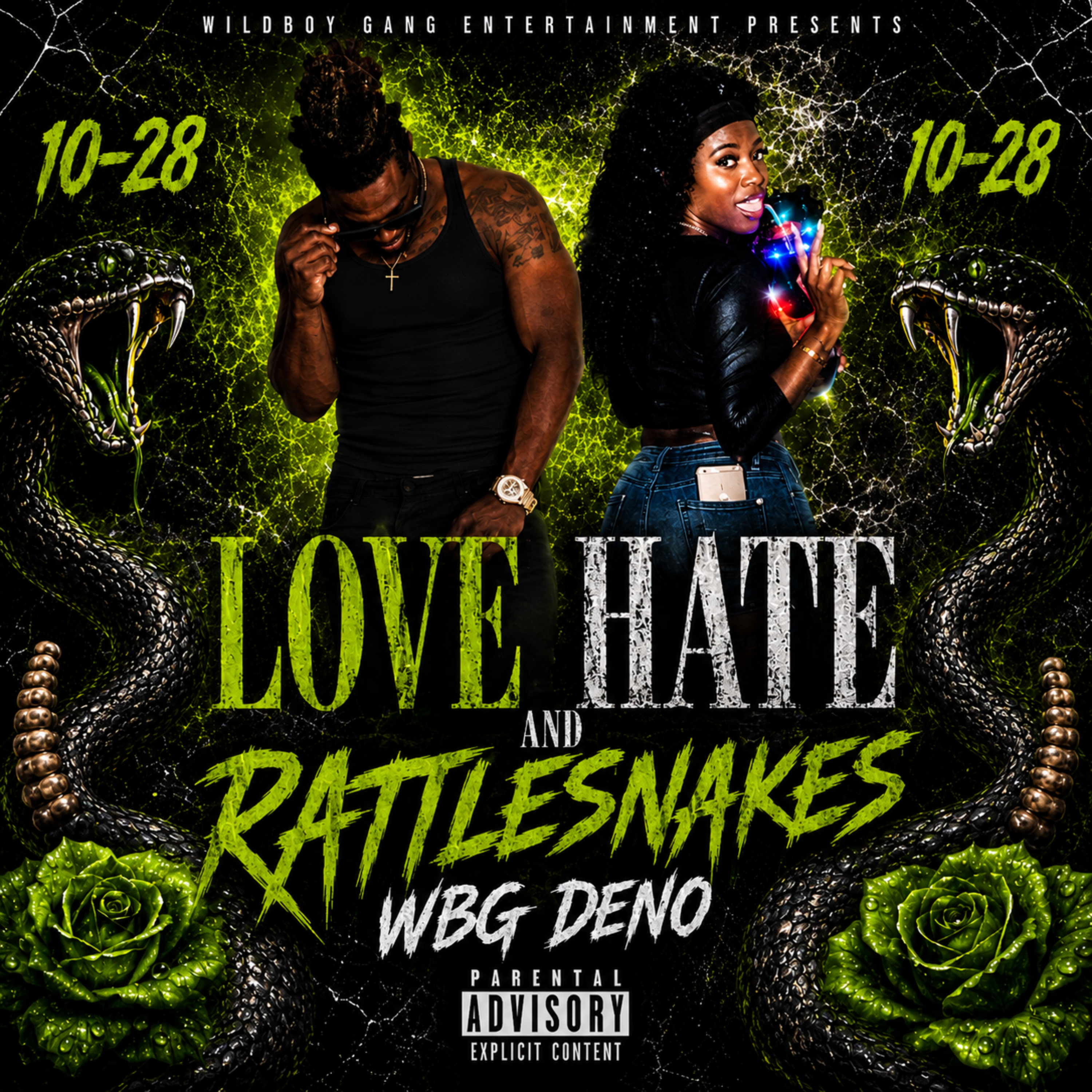 LOVE HATE AND RATTLESNAKES by WBG Deno cover art