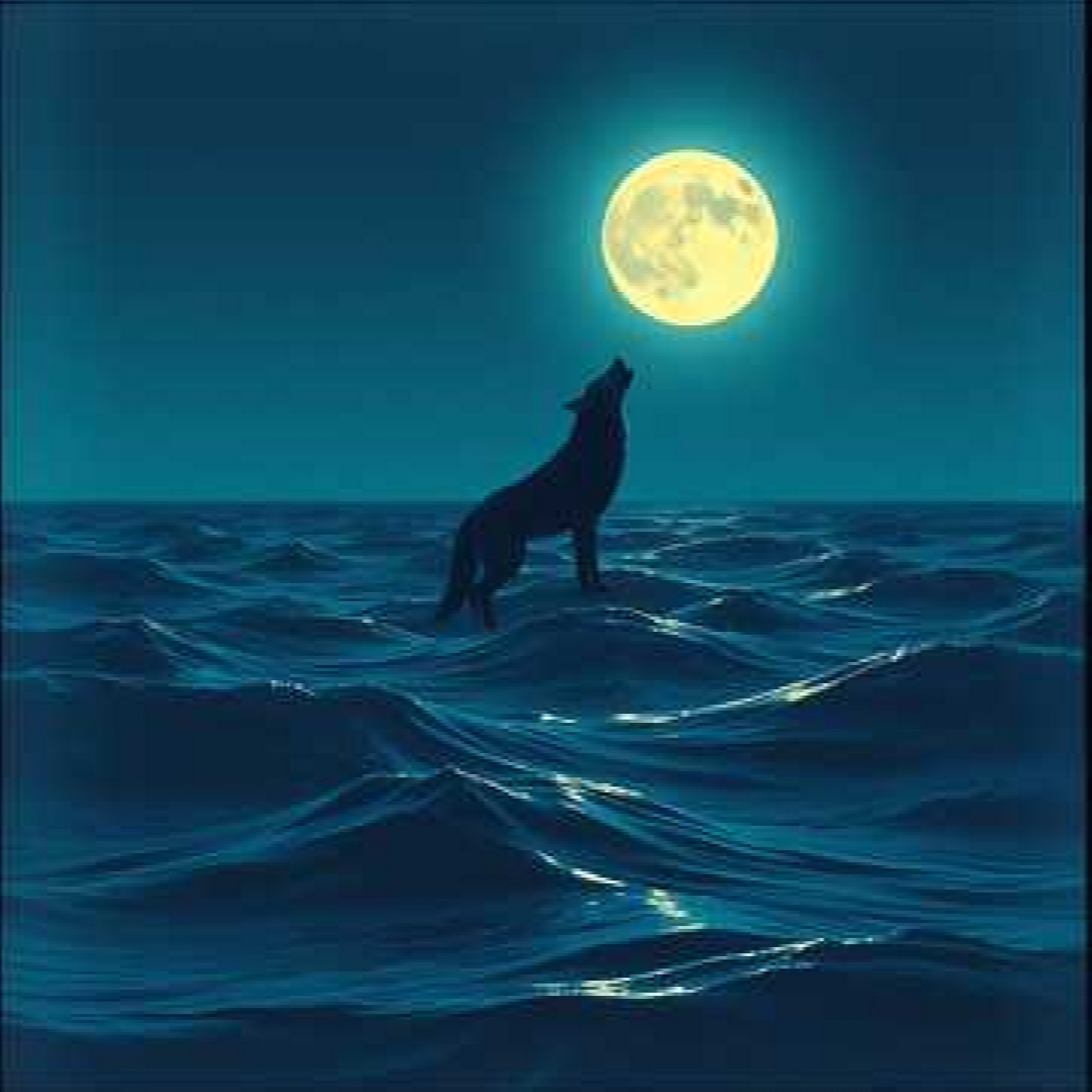 October Salty Moon Wolf Meow artwork