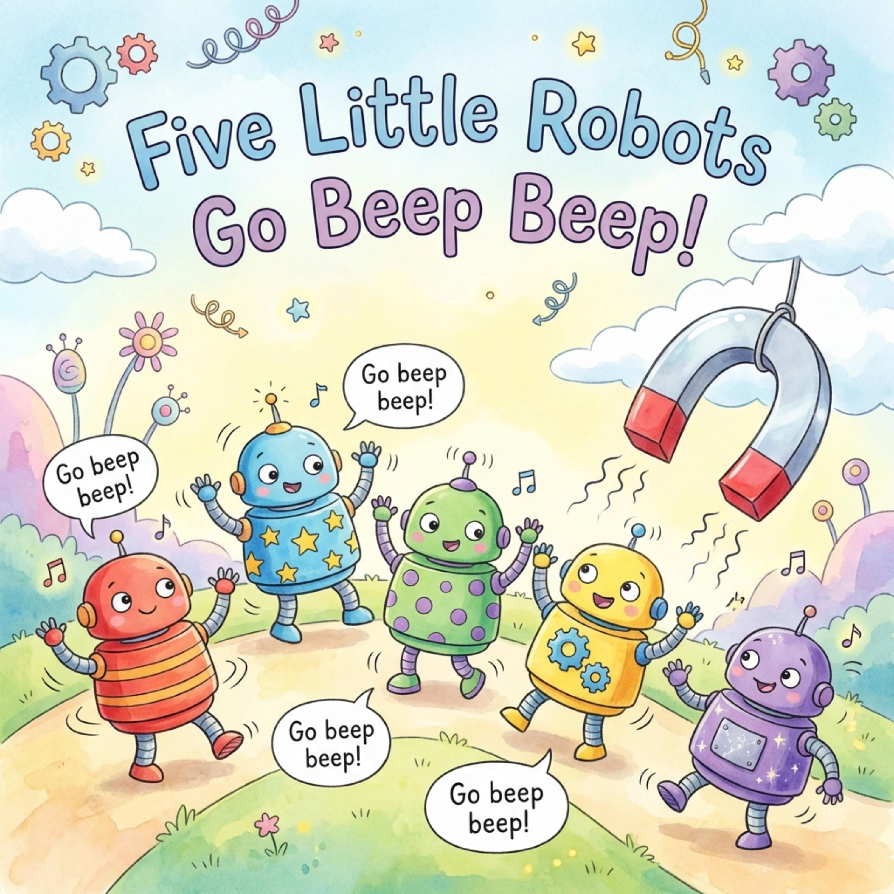 Five Little Robots Go Beep Beep! artwork
