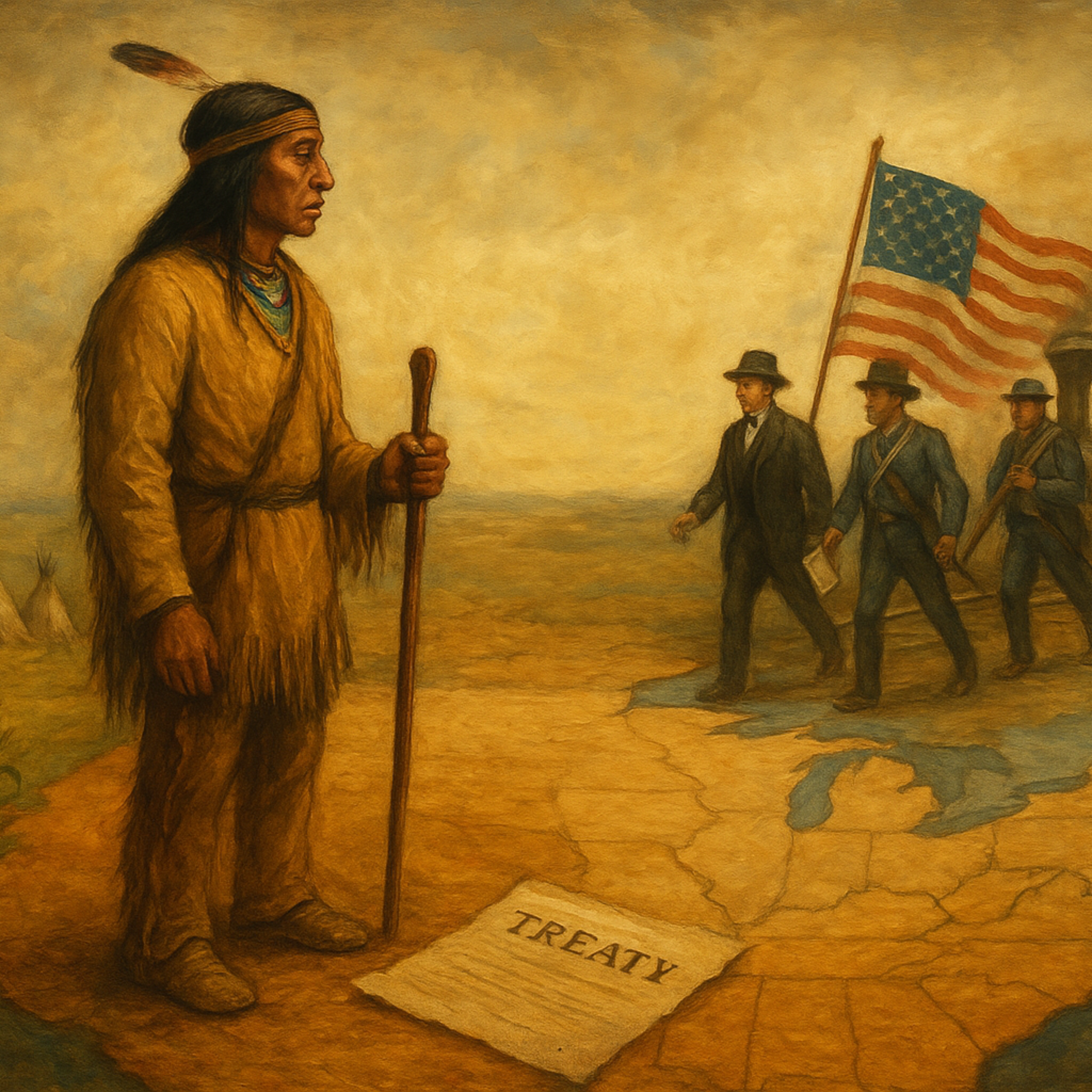 stolen land from the natives Americans artwork