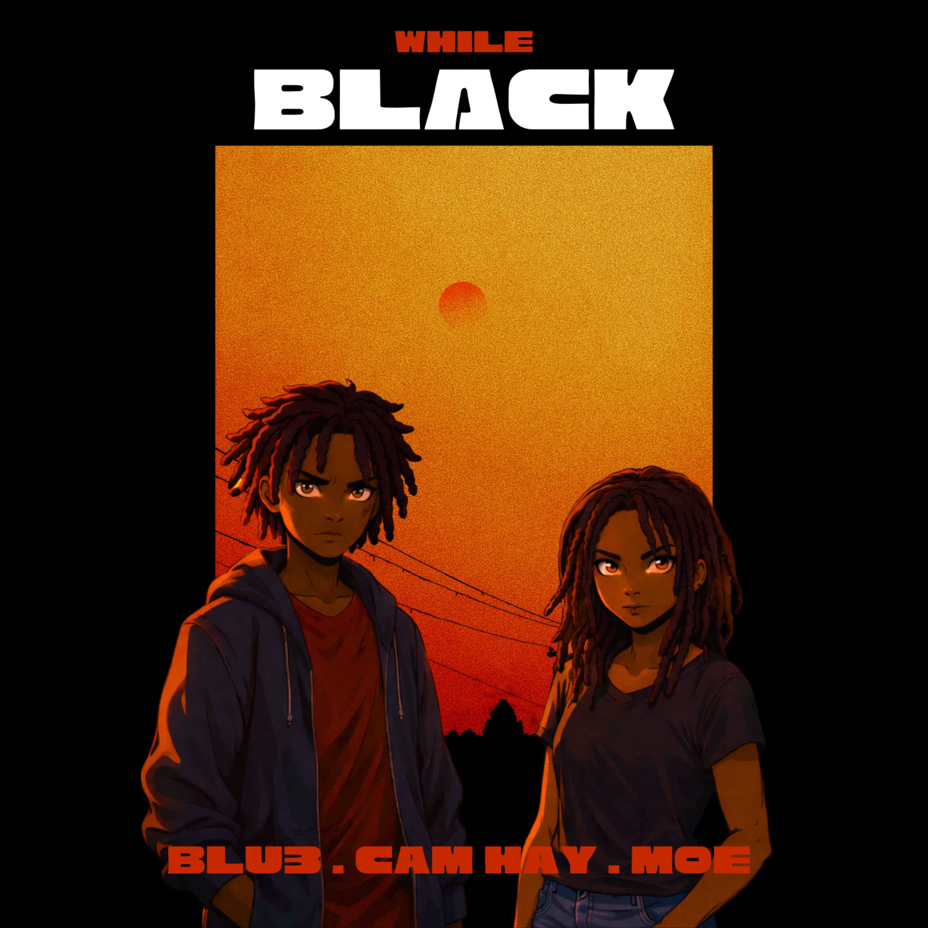 While Black artwork