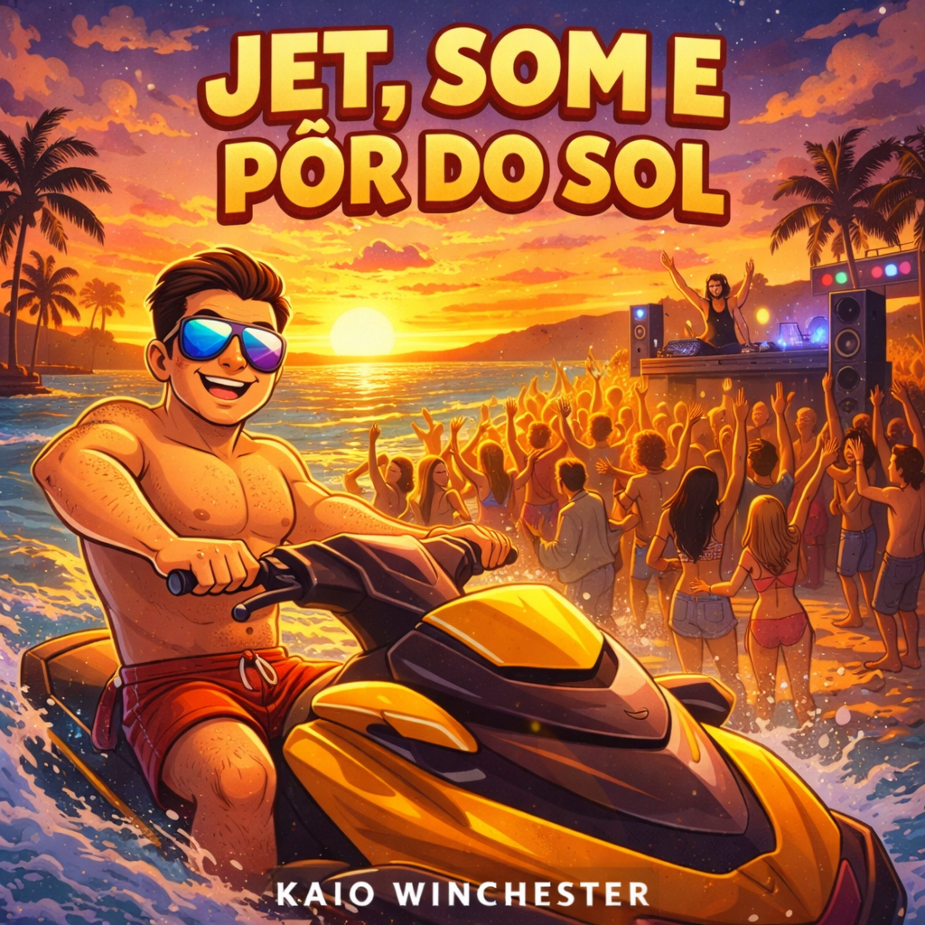 Jet, som e pôr do sol artwork