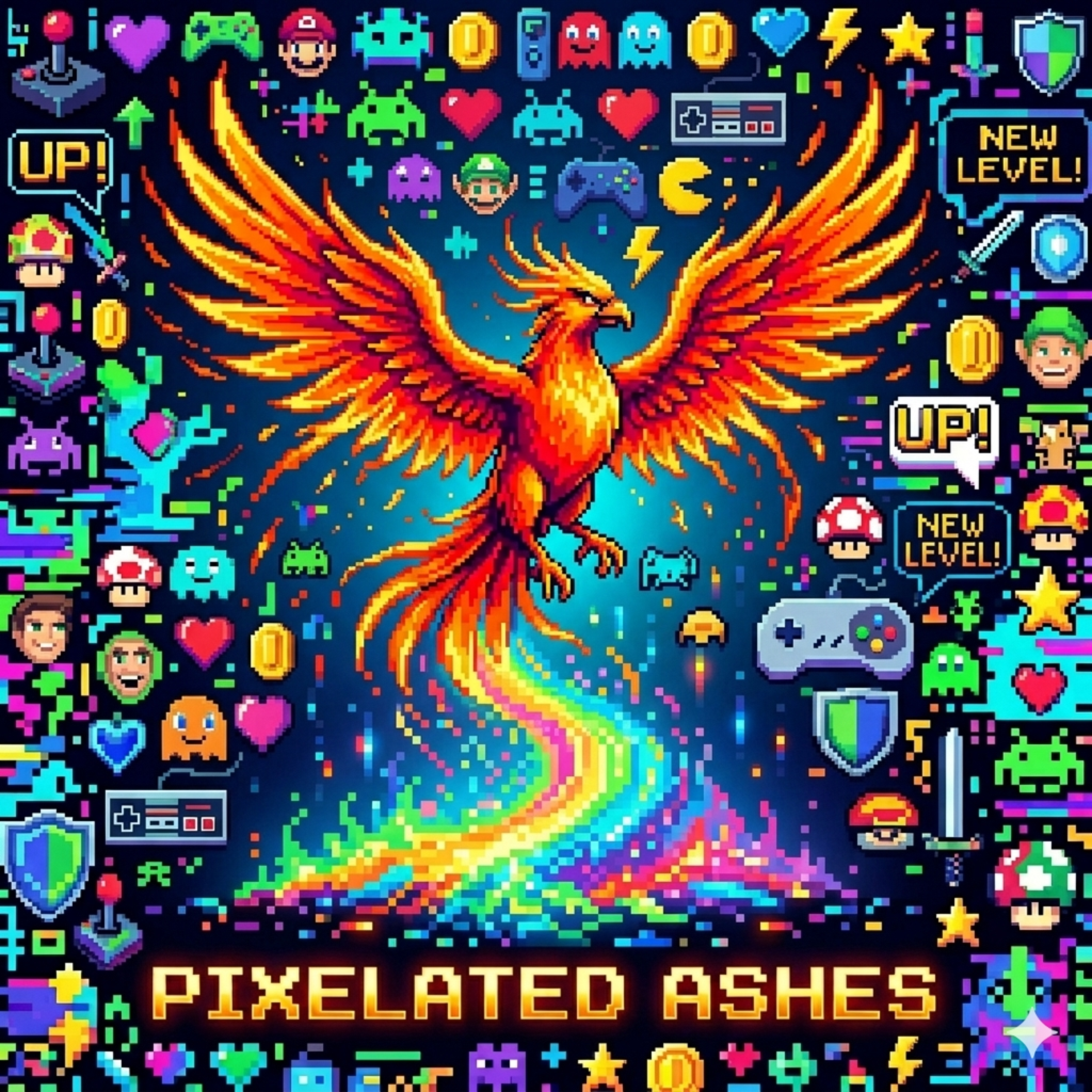 Pixelated Ashes by RisenPhoeniX cover art