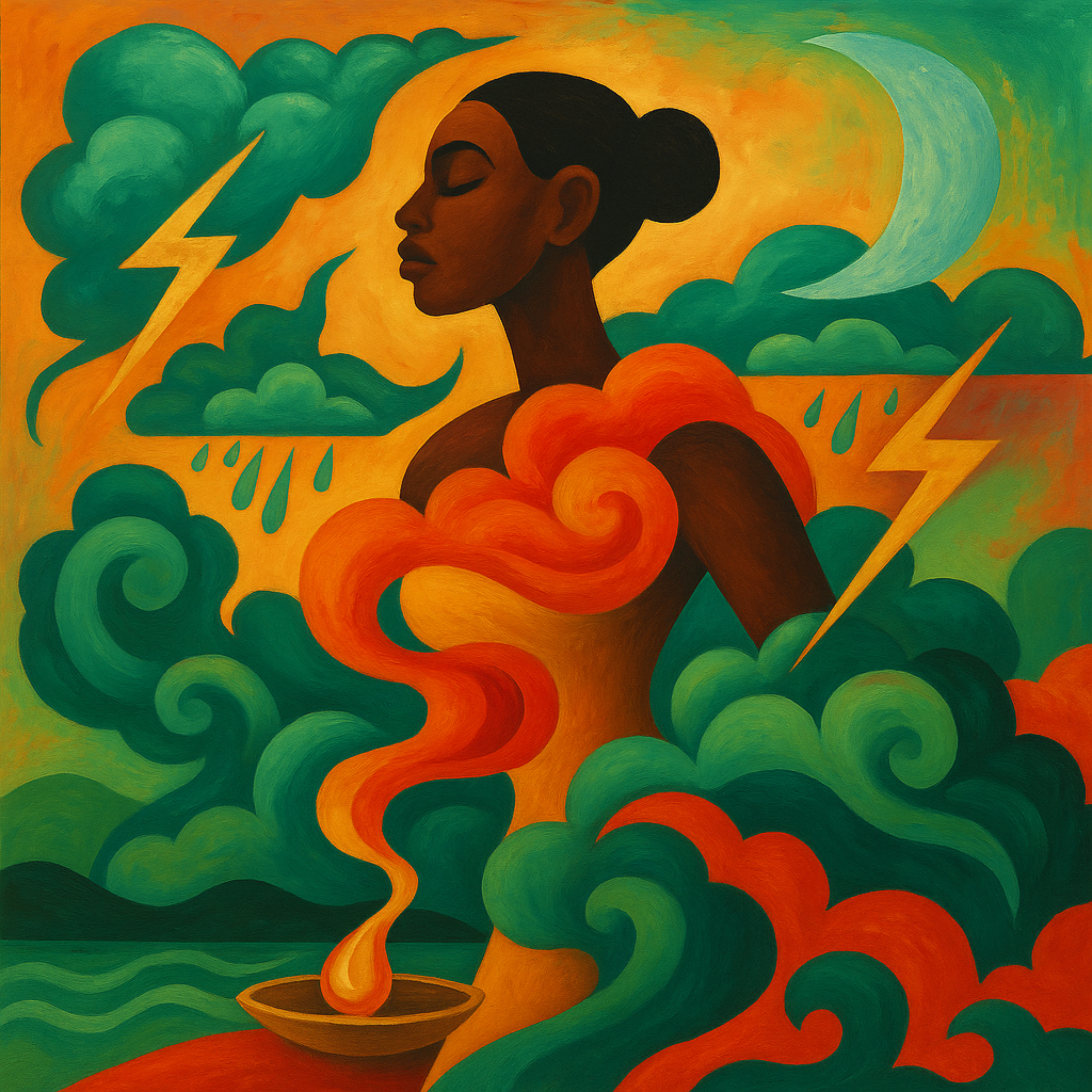 She Come with Storms (Surrealism) artwork