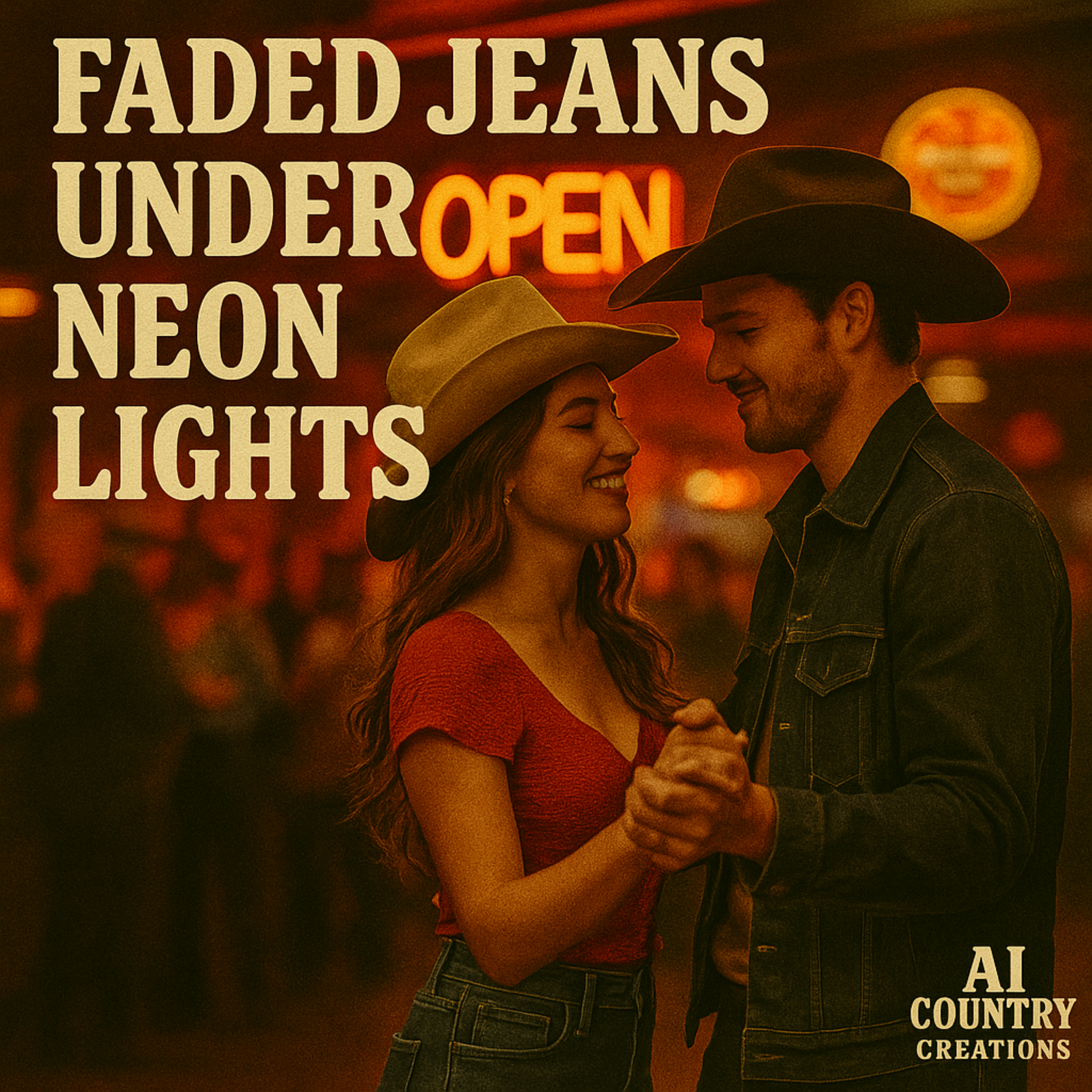 Faded Jeans Under Neon Lights artwork